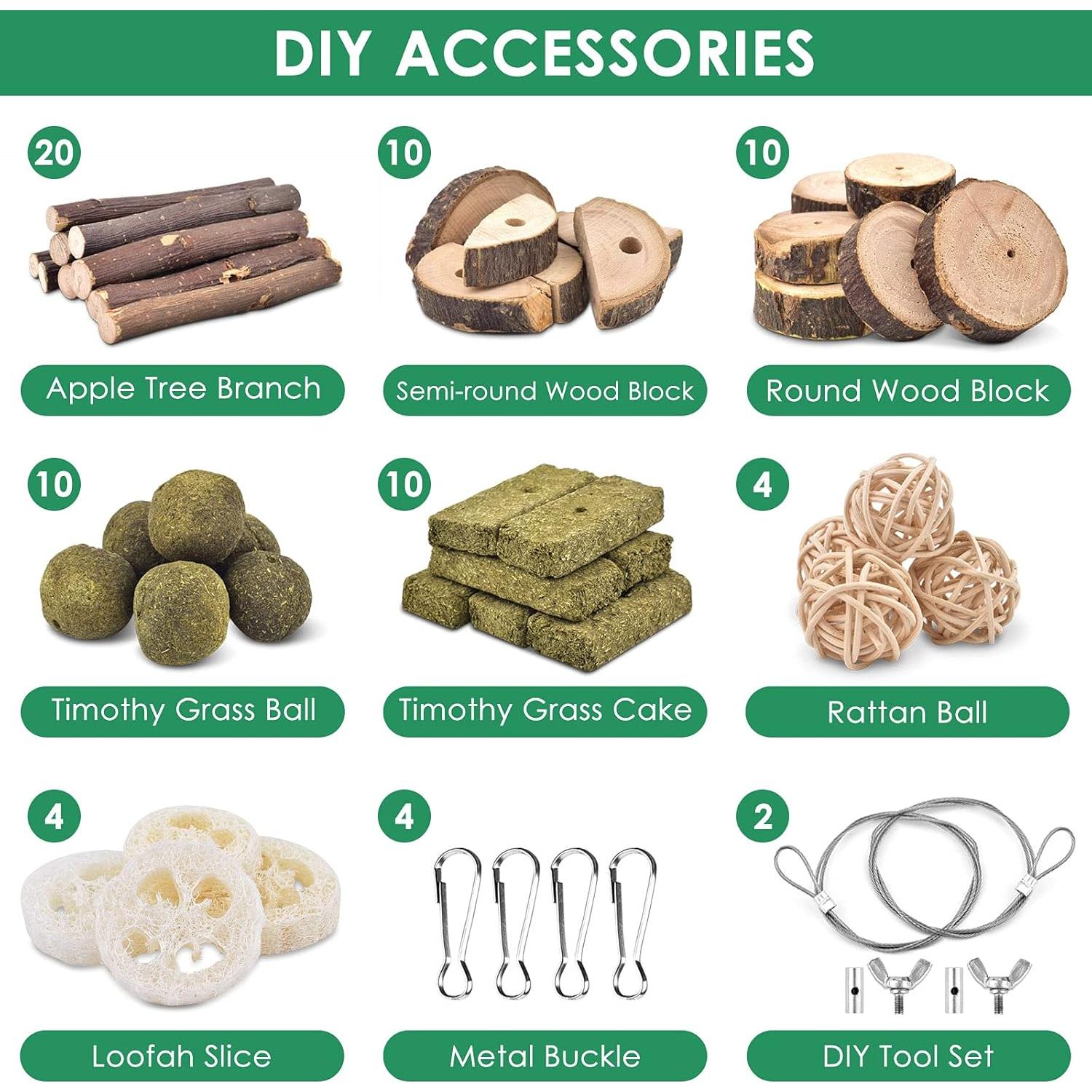 KATUMO Kit de Juguetes para Conejos y Hámsteres 68 PCS