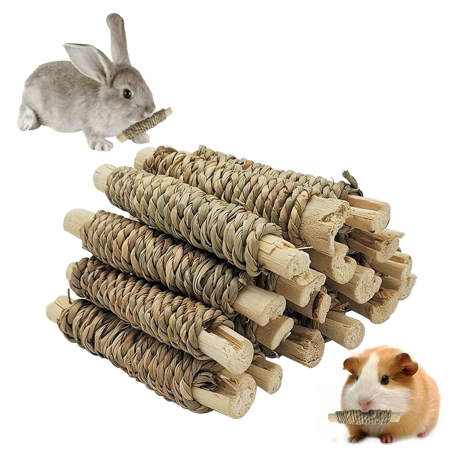 Juguetes para Roedores Fhiny 18 PCS Bambú Dulce Natural