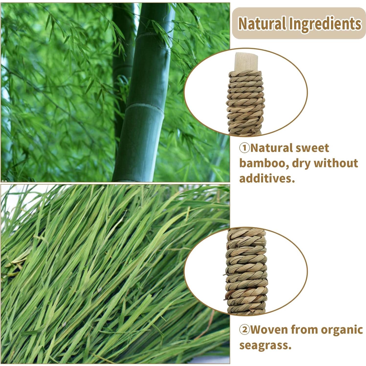 Juguetes para Roedores Fhiny 18 PCS Bambú Dulce Natural