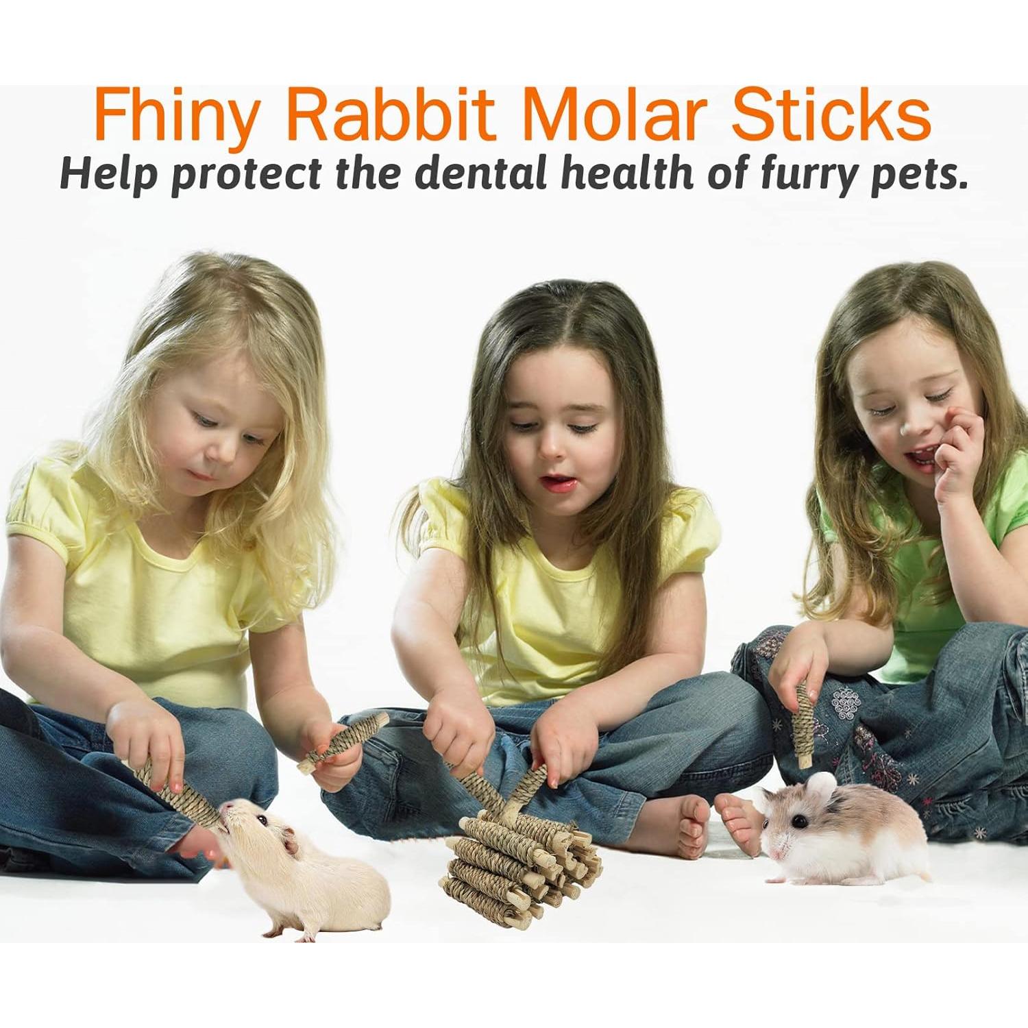 Juguetes para Roedores Fhiny 18 PCS Bambú Dulce Natural