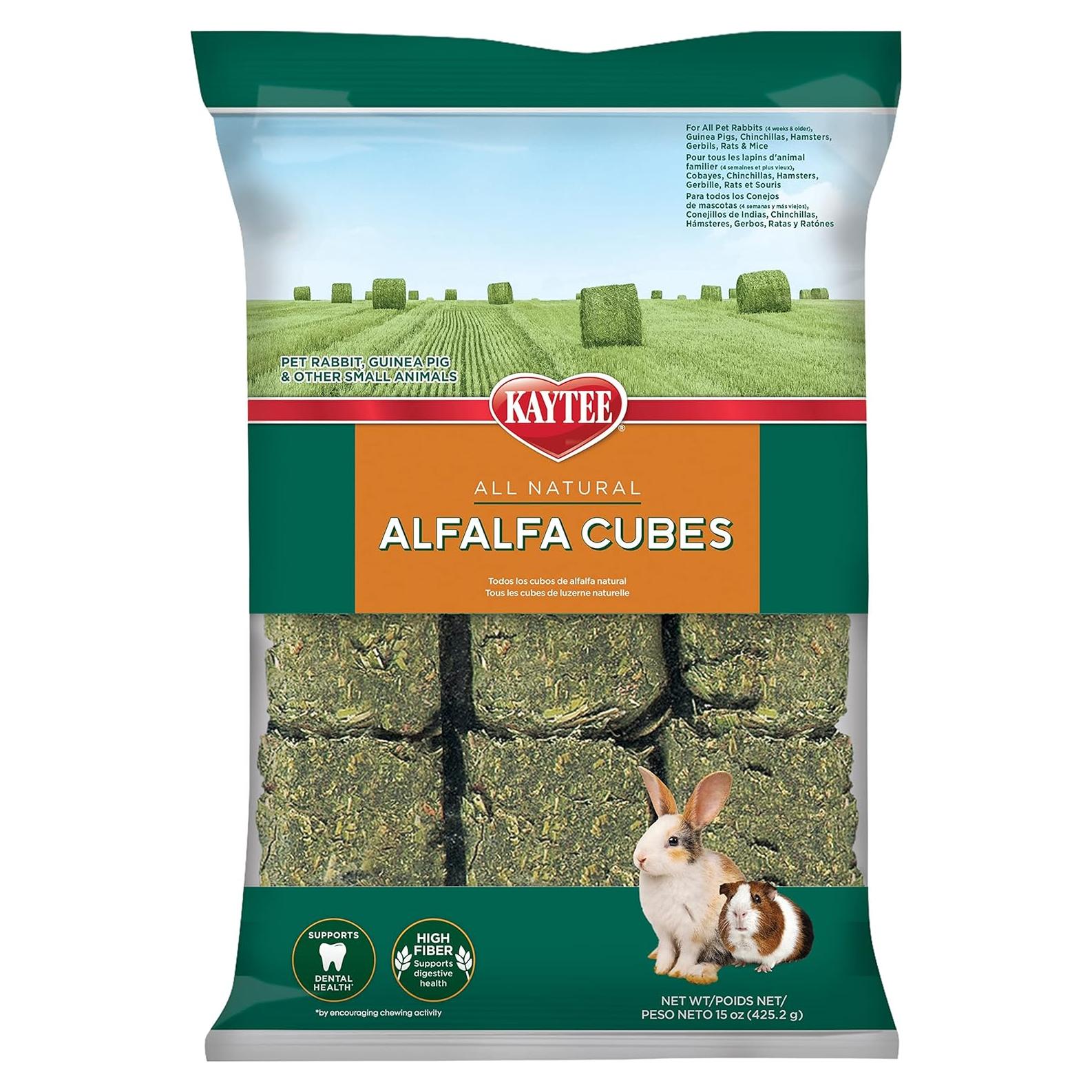 Cubos de Alfalfa Kaytee 425 g para Conejos y Cobayas