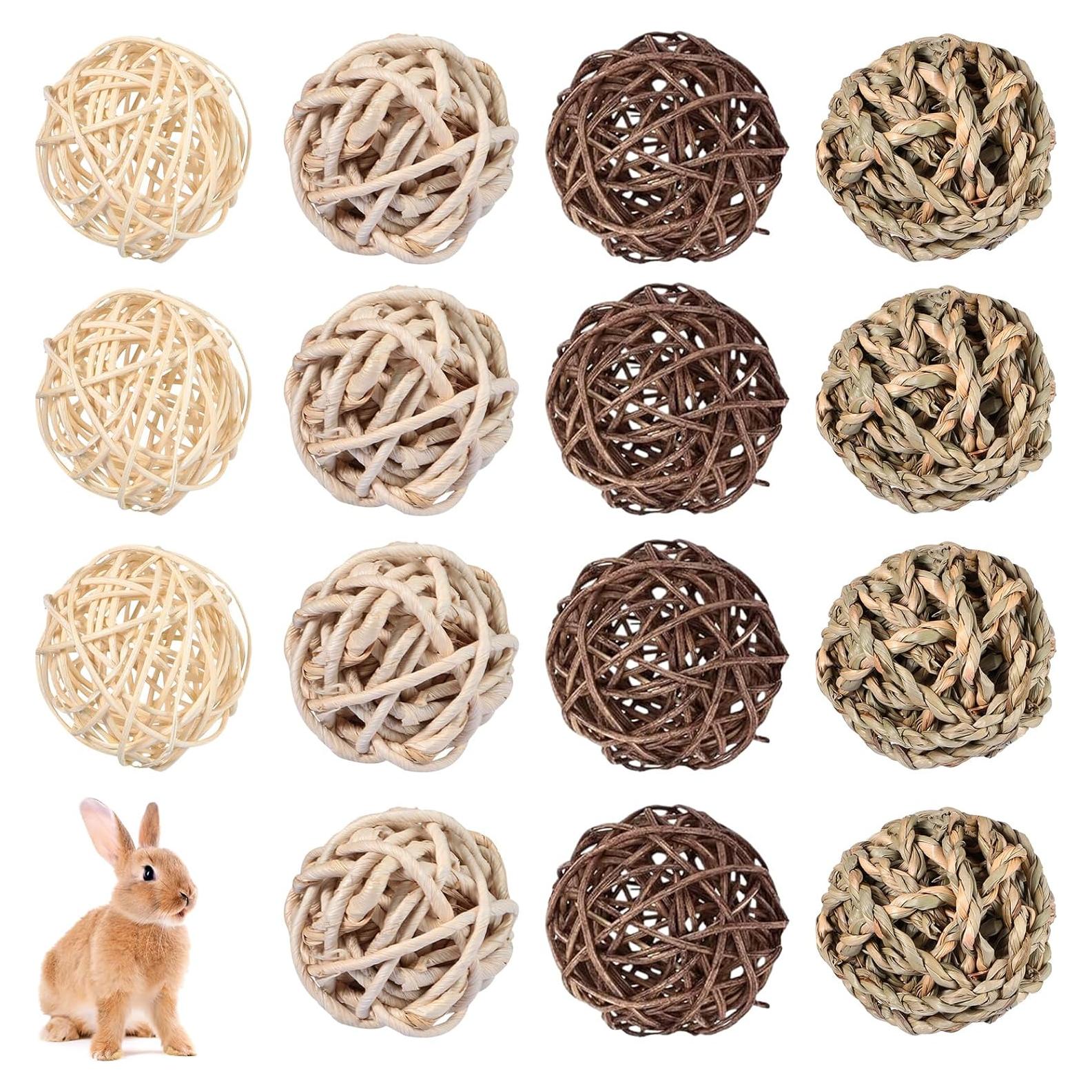 Bolas de Masticar para Conejos Skylety - 15 Piezas de Hierba