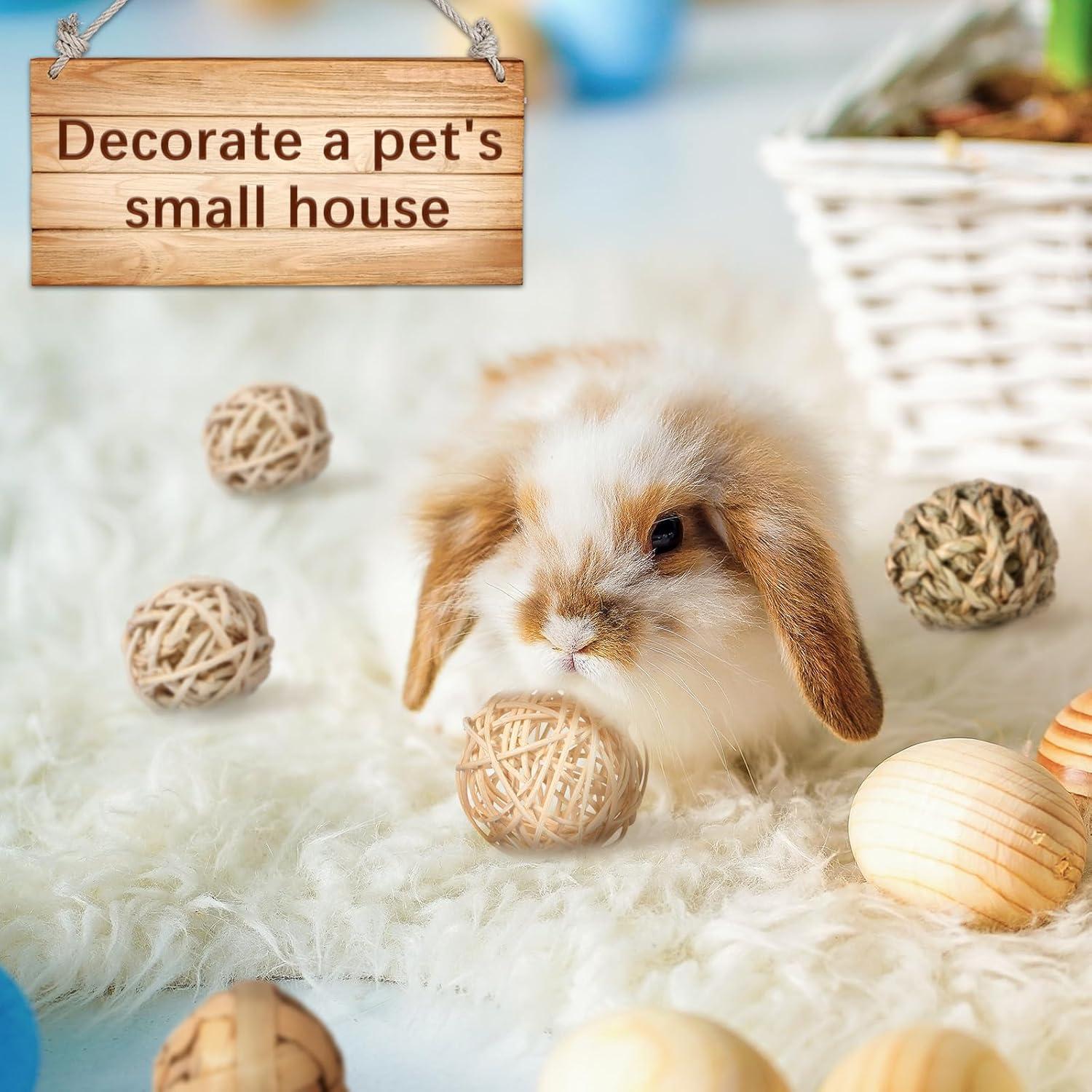 Bolas de Masticar para Conejos Skylety - 15 Piezas de Hierba