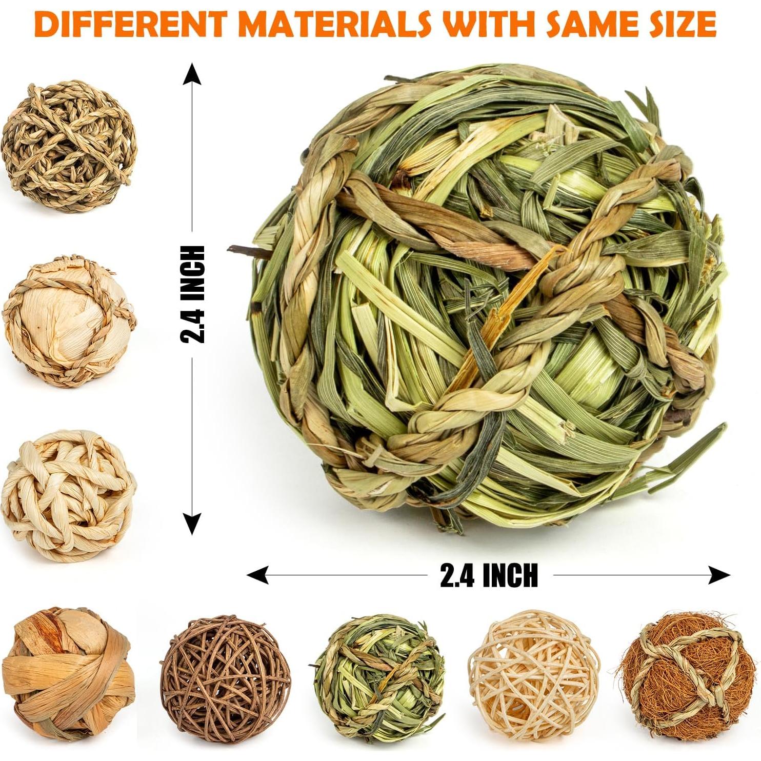 Juguetes para Conejos Sofier 8 Pcs Bolas de Hierba Naturales