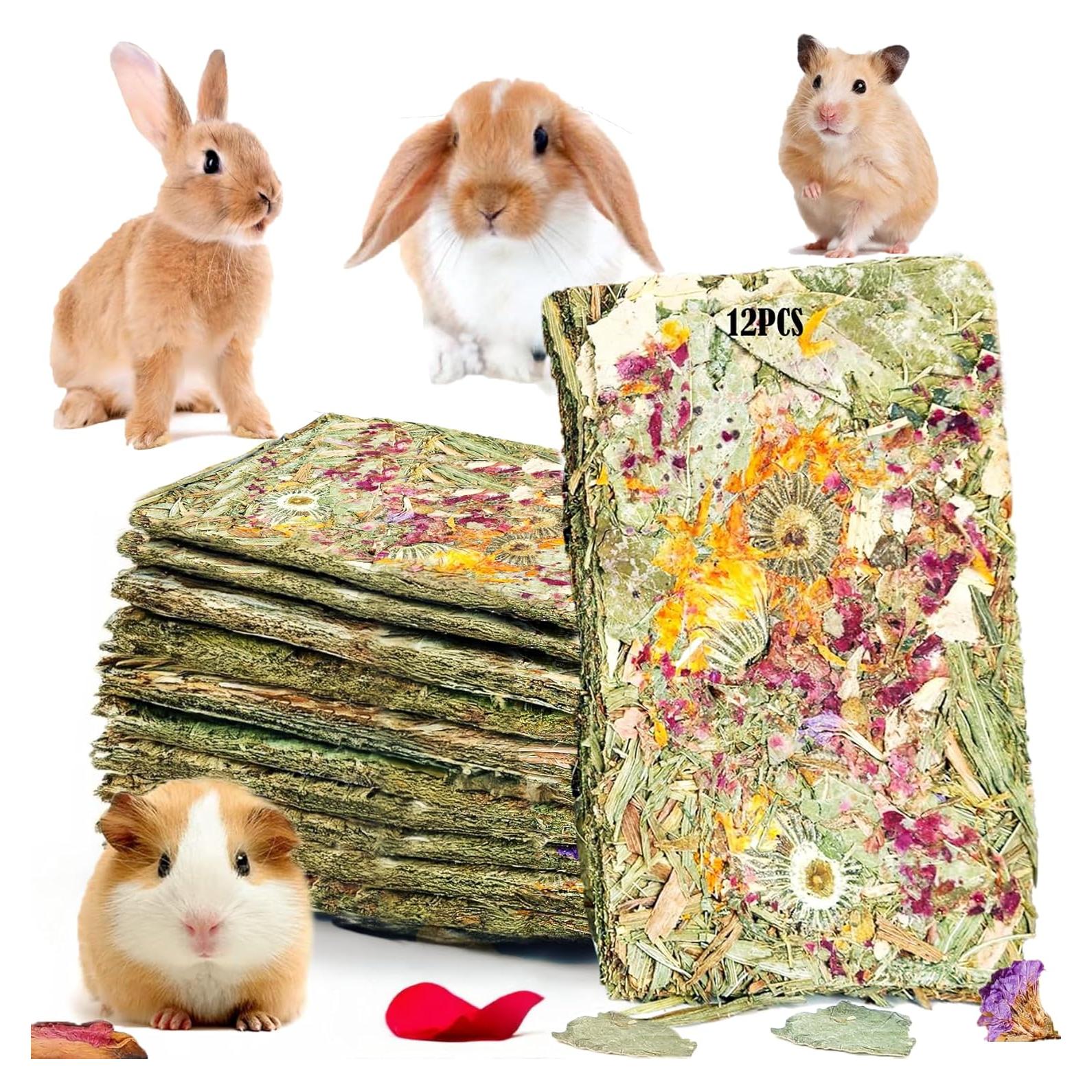 Juguetes de Masticar para Conejos Grembeb 12pcs Heno Timothy