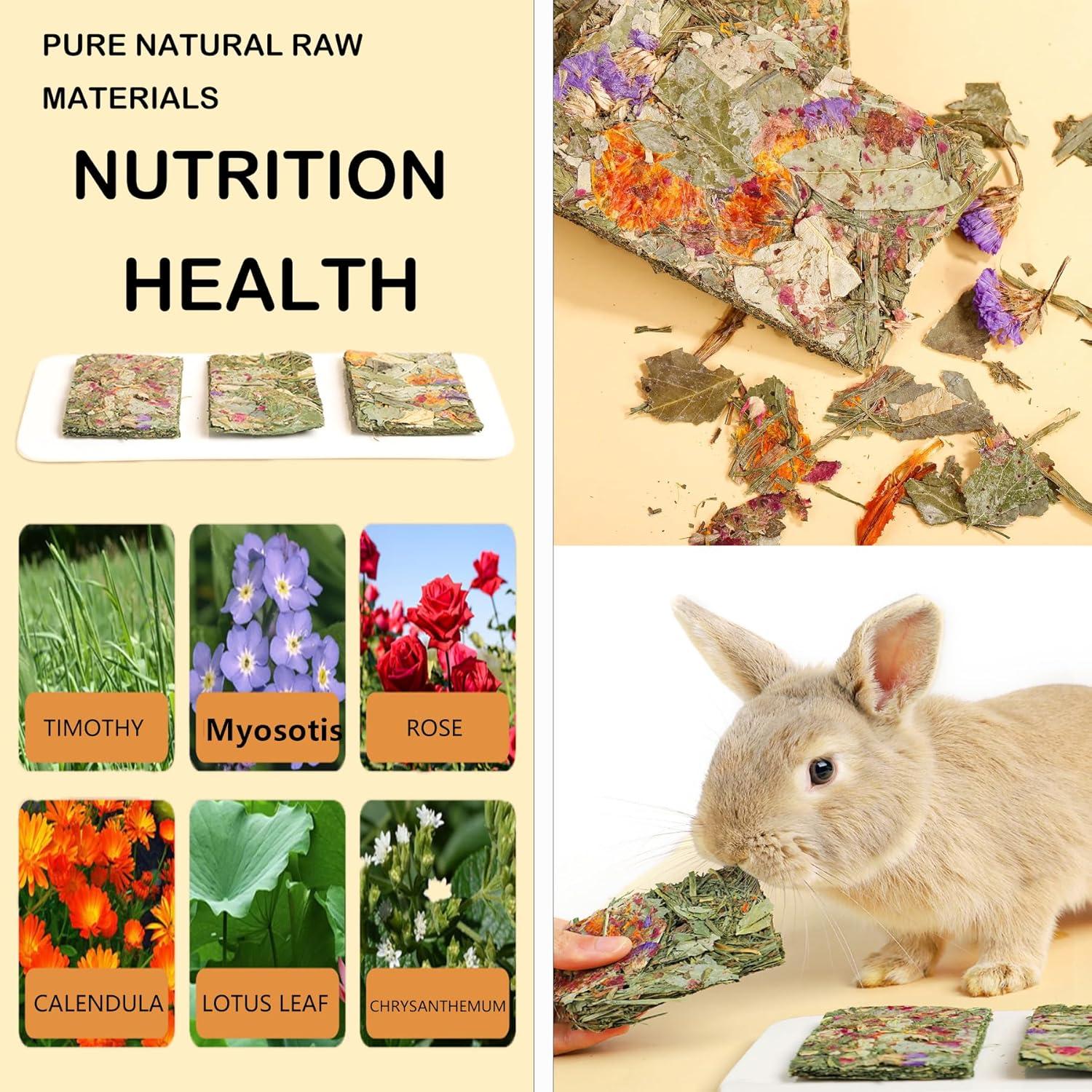 Juguetes de Masticar para Conejos Grembeb 12pcs Heno Timothy