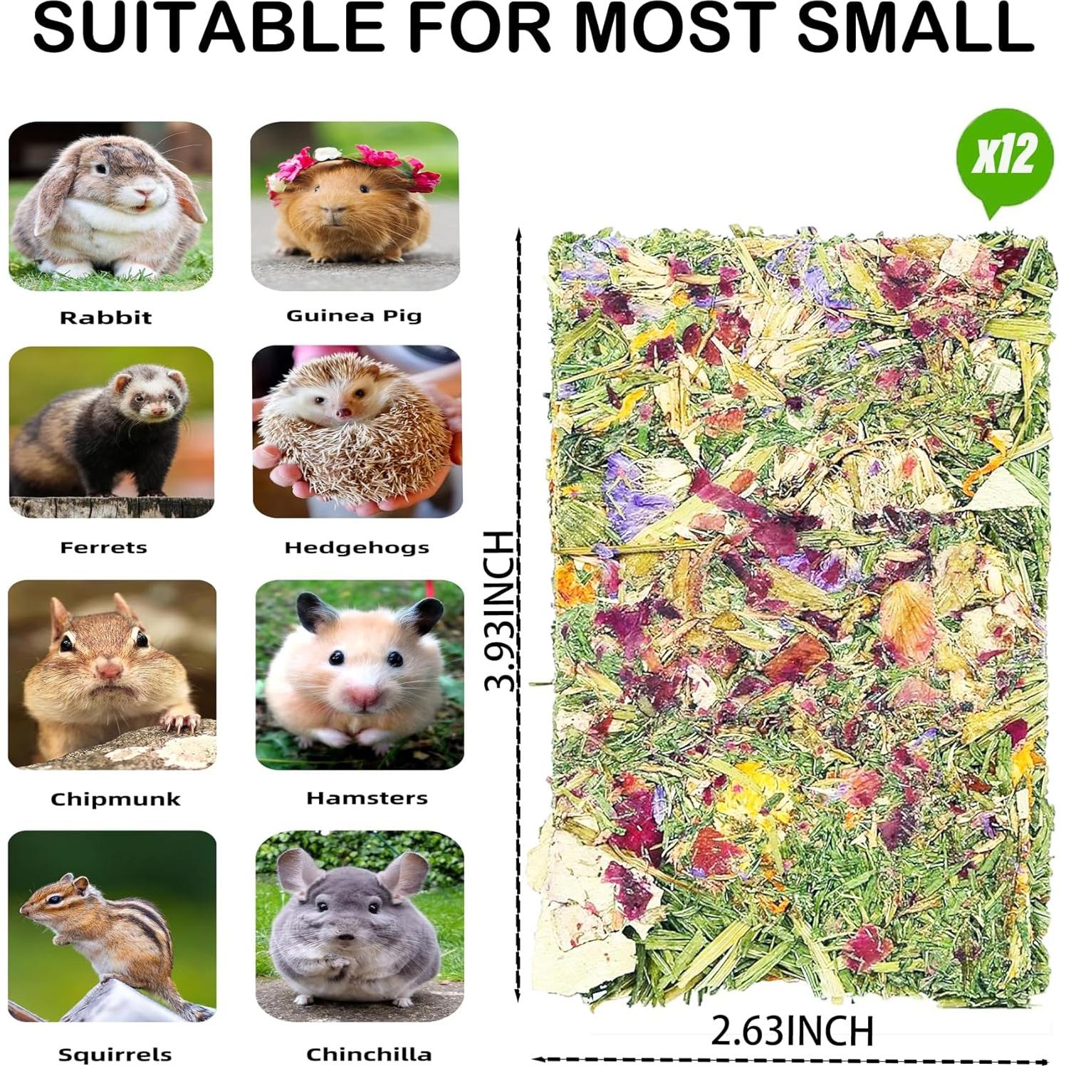 Juguetes de Masticar para Conejos Grembeb 12pcs Heno Timothy