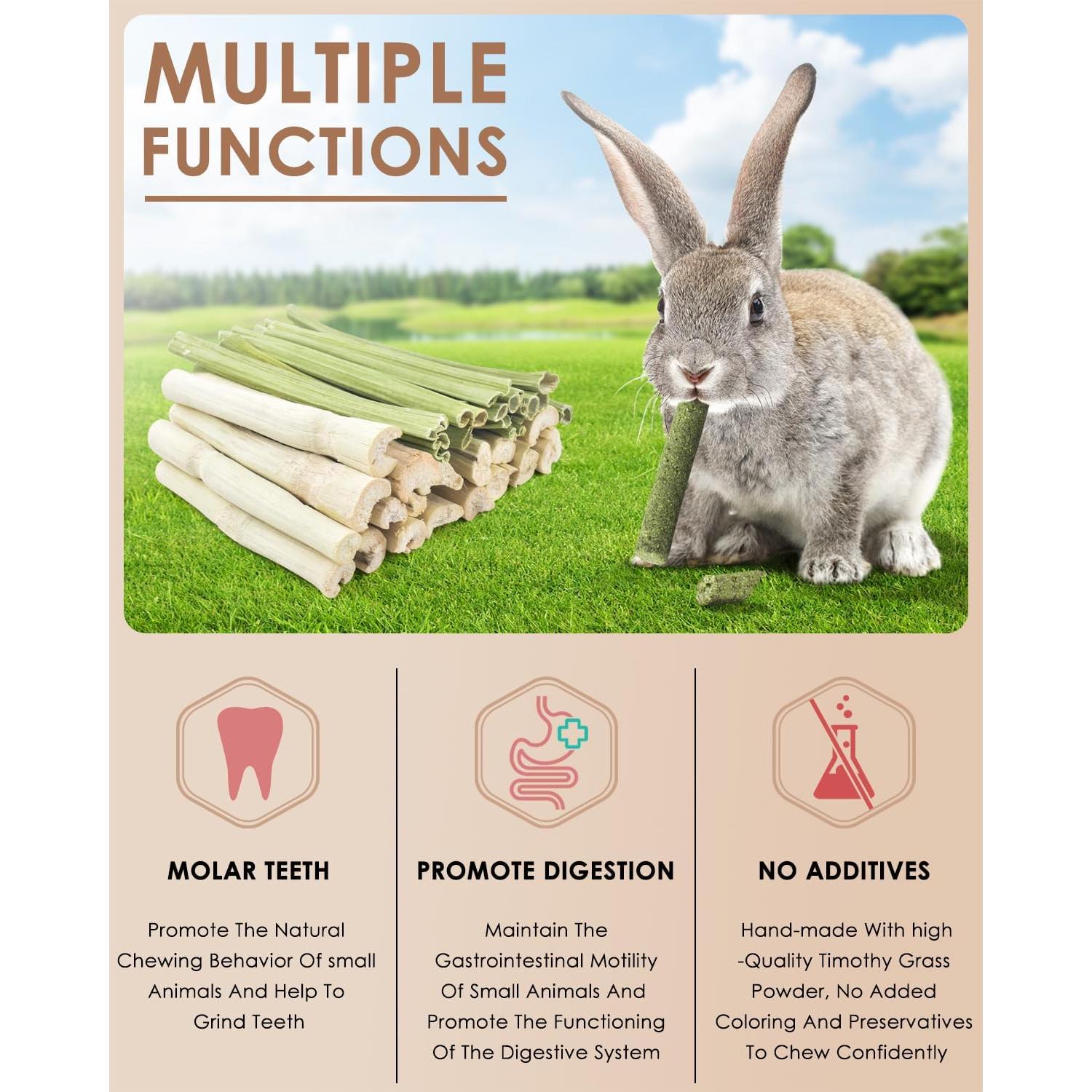 Bissap 40PCS Palitos Masticables para Conejos y Roedores