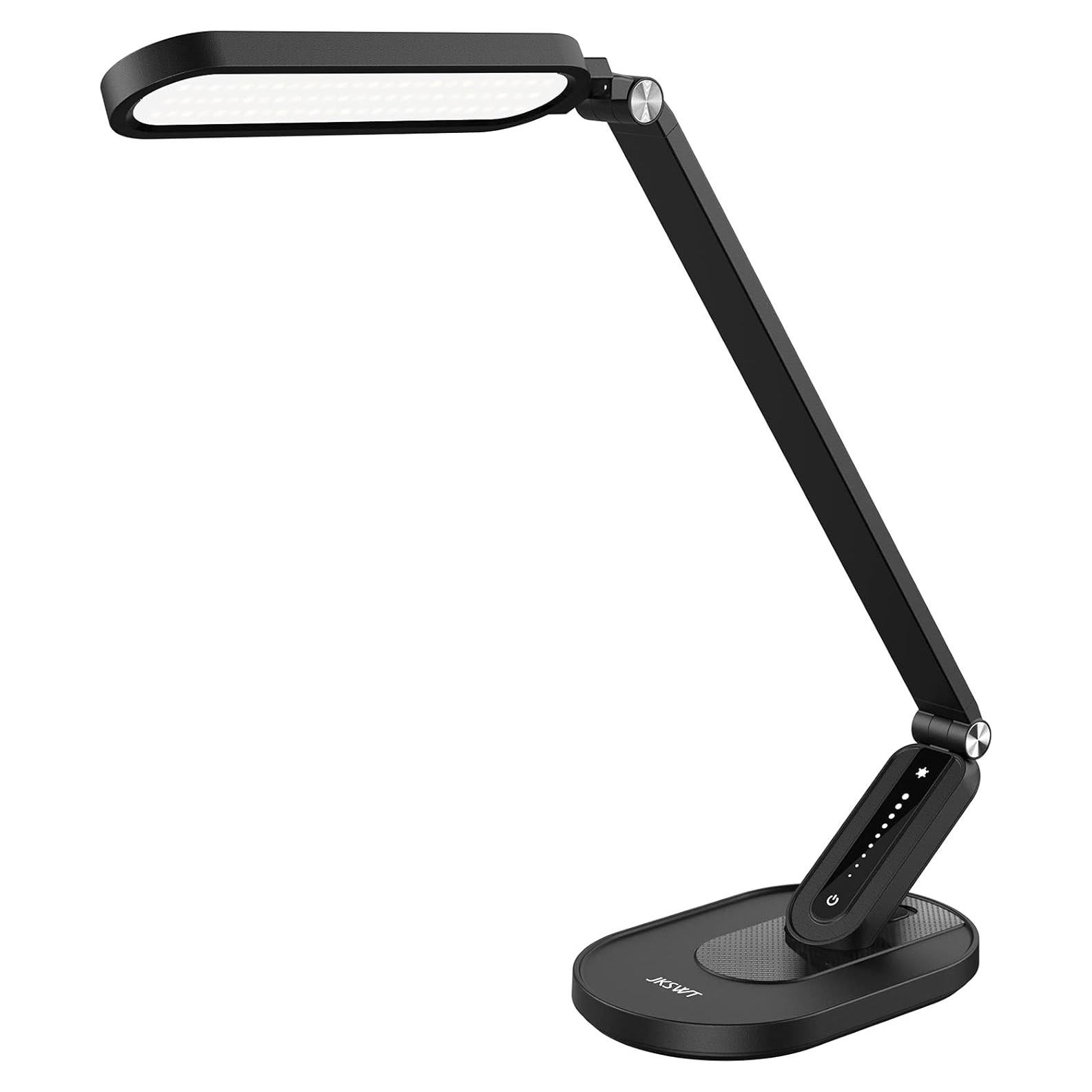 Lámpara de Escritorio LED JKSWT 10W Regulable USB Negra