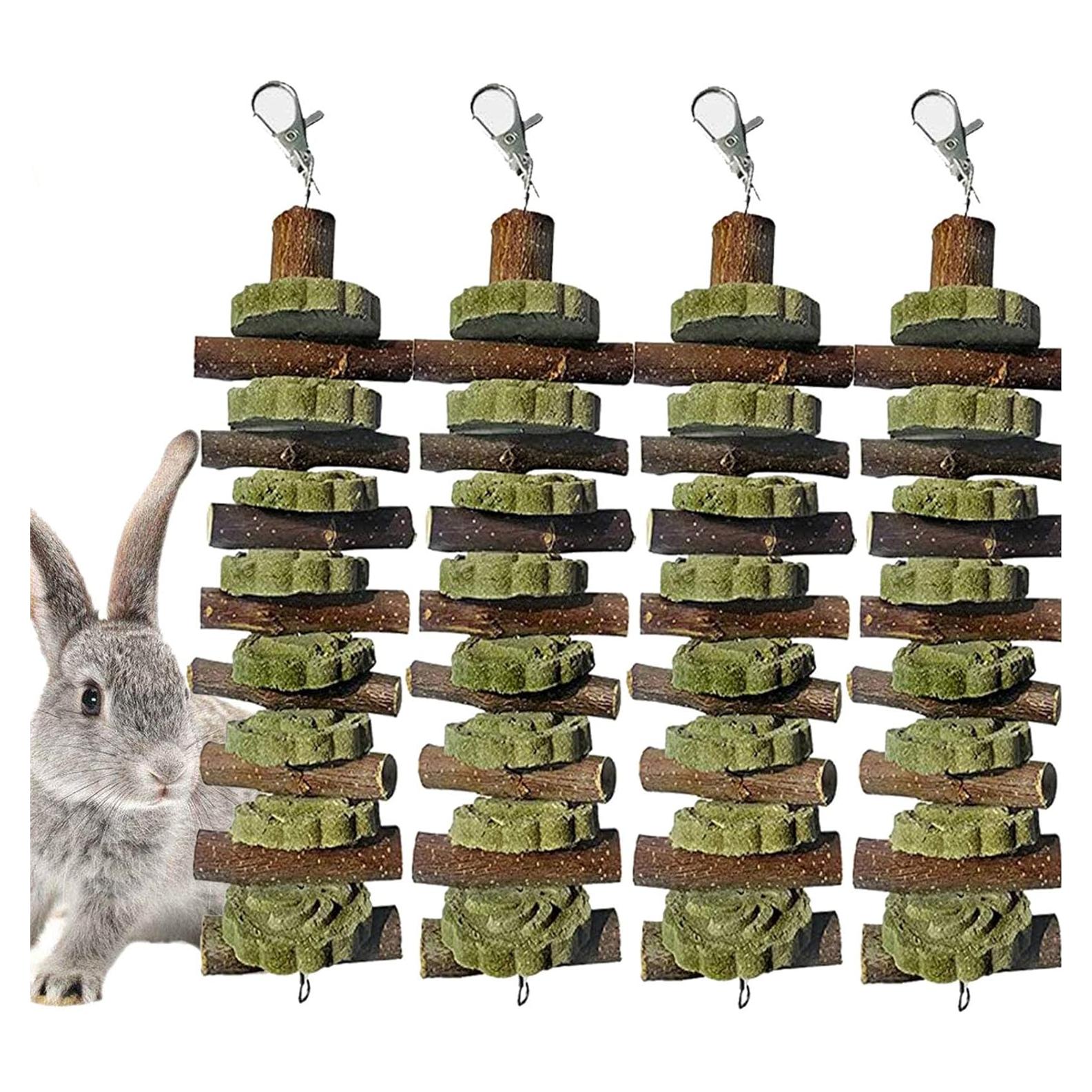 Juguetes de Masticar para Conejos PINVNBY - Madera Orgánica 20.8 cm