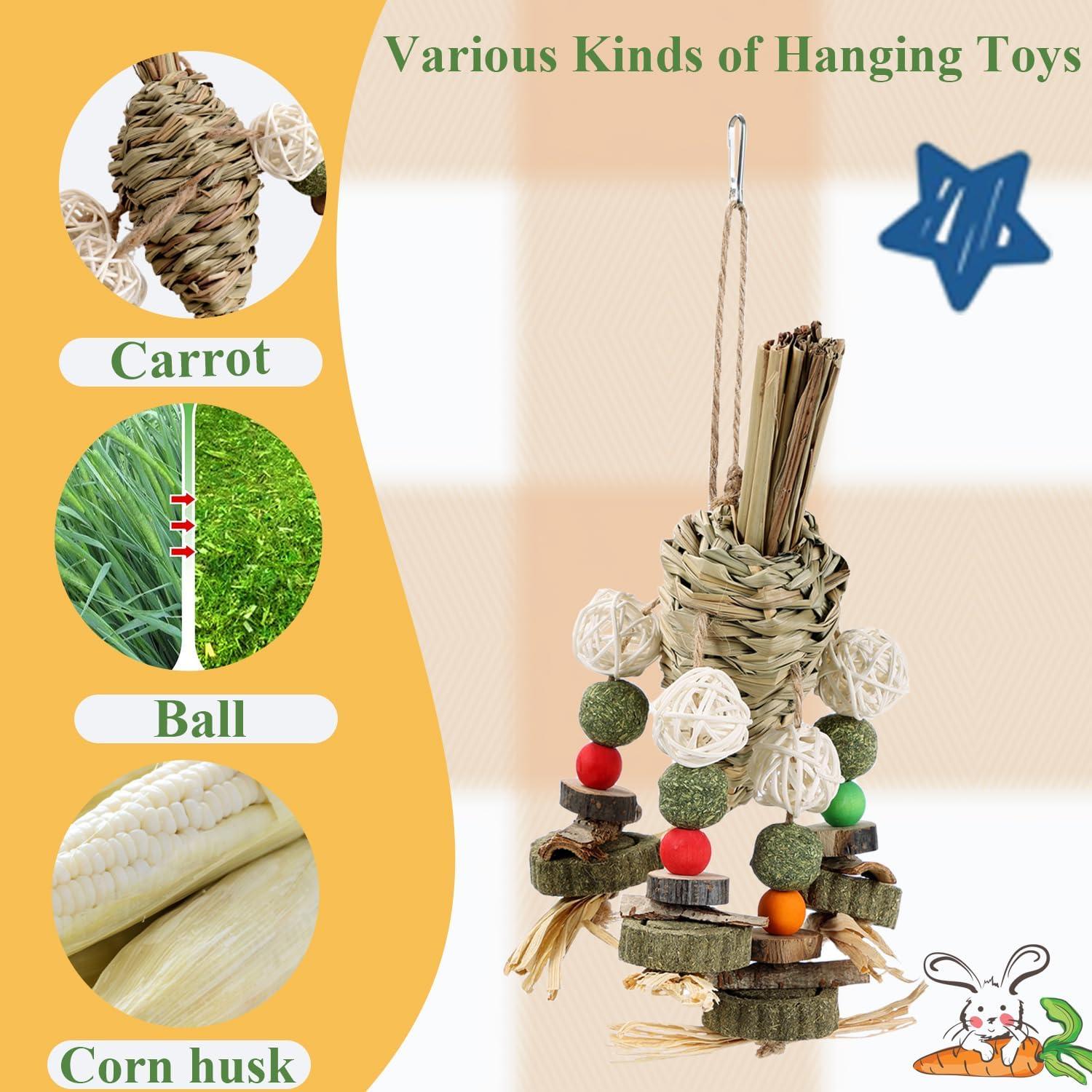 Juguete de Masticar para Conejos Mechpia - Natural y Colgante