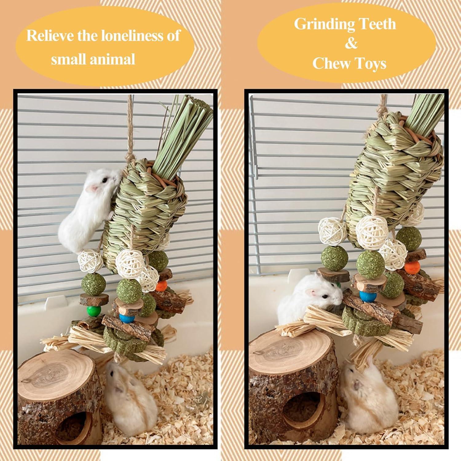 Juguete de Masticar para Conejos Mechpia - Natural y Colgante