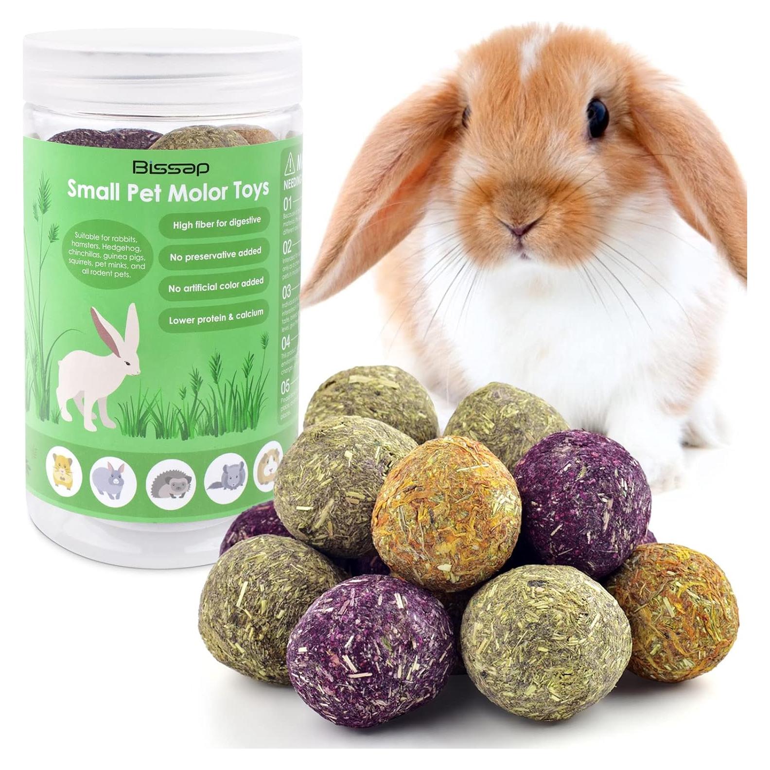 Bolas Masticables Bissap 15PCS para Conejos y Roedores 100% Natural