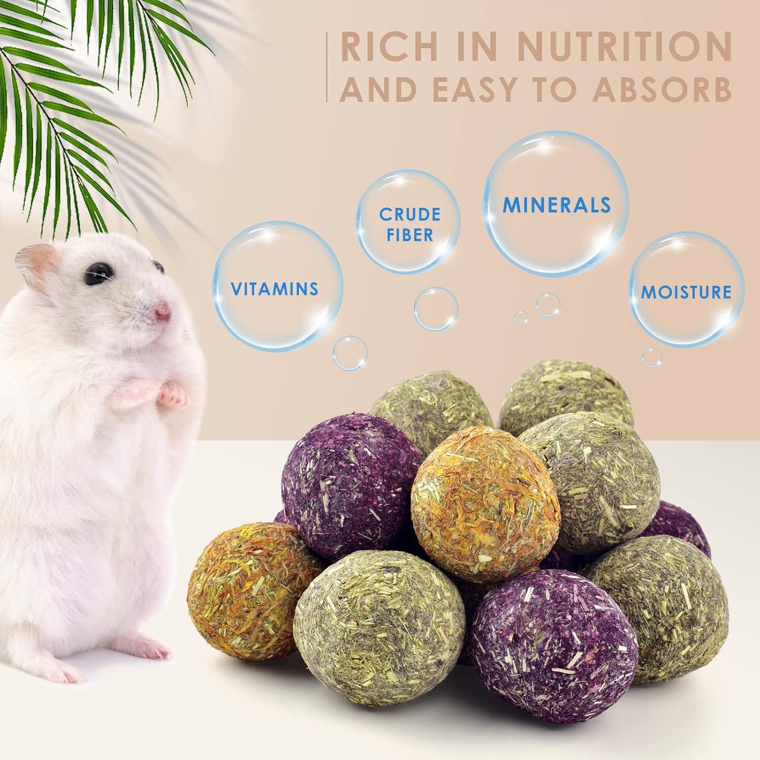 Bolas Masticables Bissap 15PCS para Conejos y Roedores 100% Natural