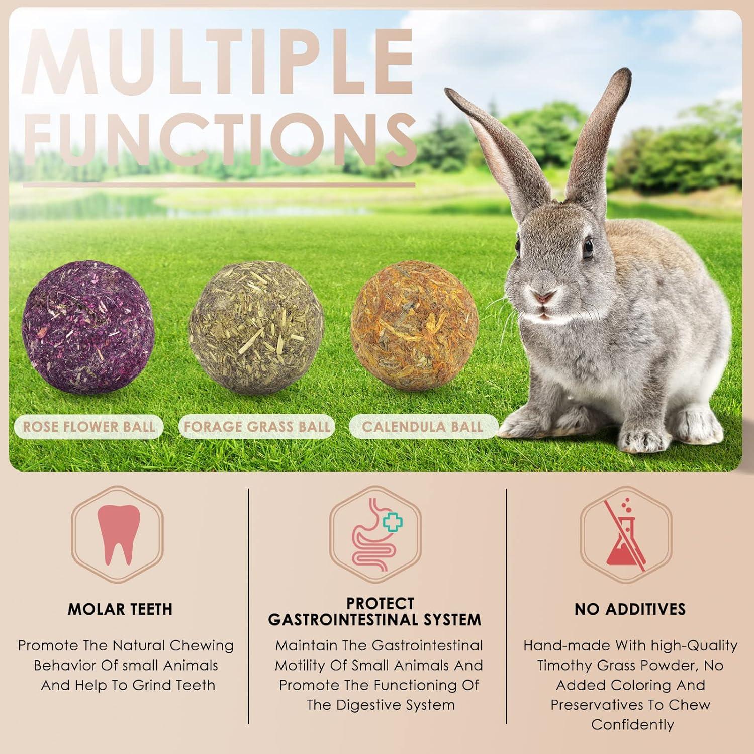 Bolas Masticables Bissap 15PCS para Conejos y Roedores 100% Natural