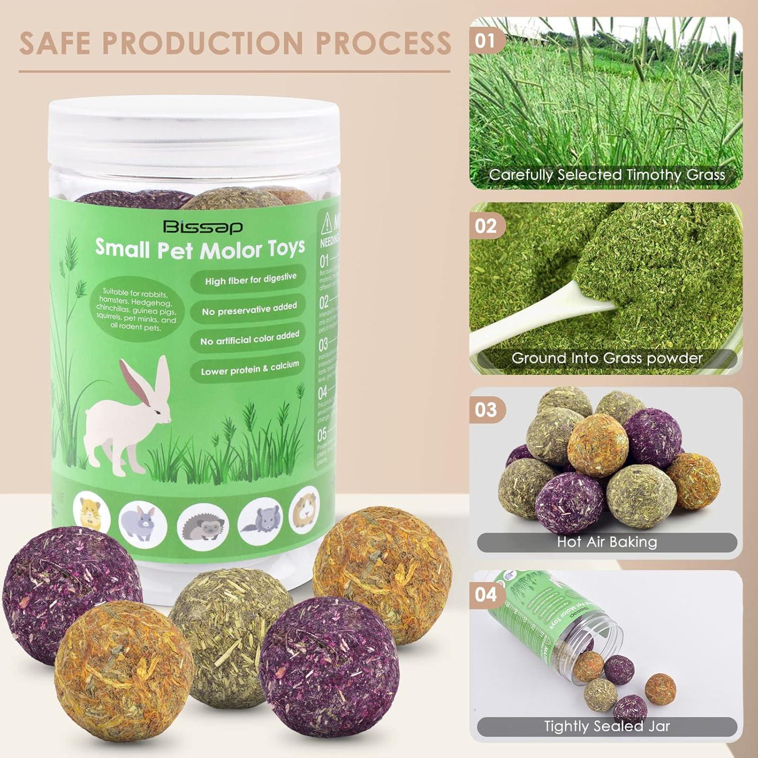 Bolas Masticables Bissap 15PCS para Conejos y Roedores 100% Natural