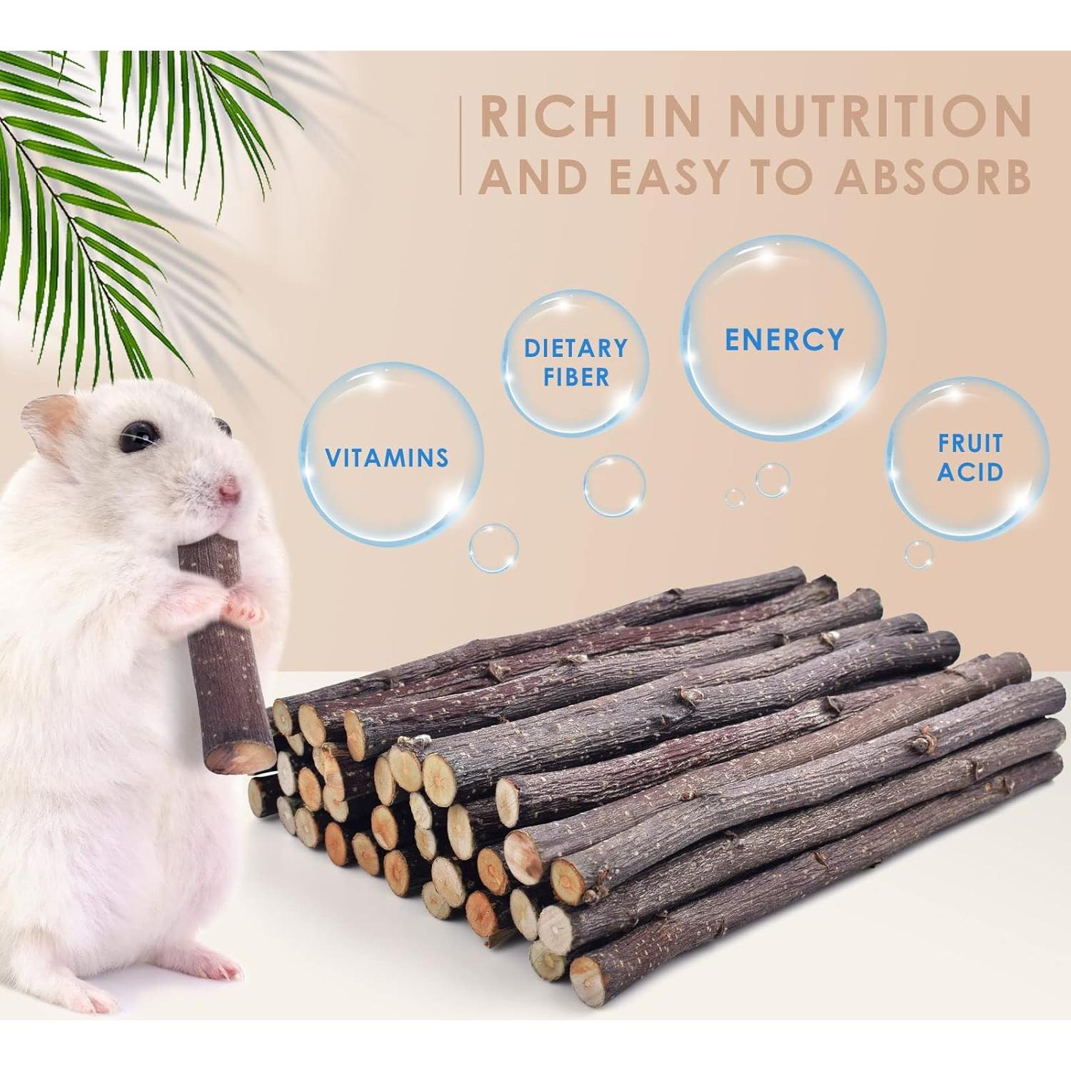 Palitos de Manzana Bissap 230g - Juguetes Naturales para Conejos