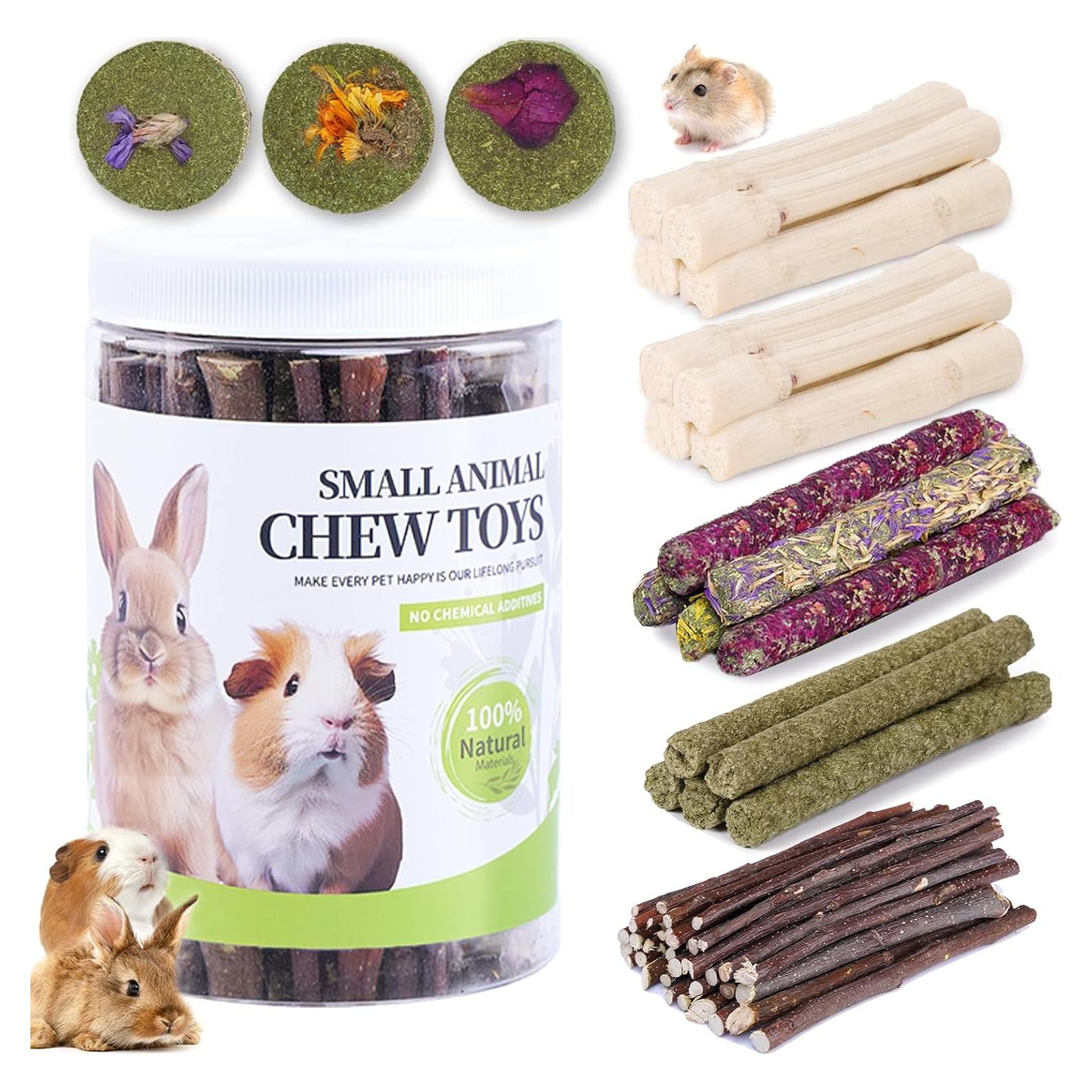 Set de Juguetes para Roer Conejos y Hámsteres JOUSONTY 50-60 Pcs