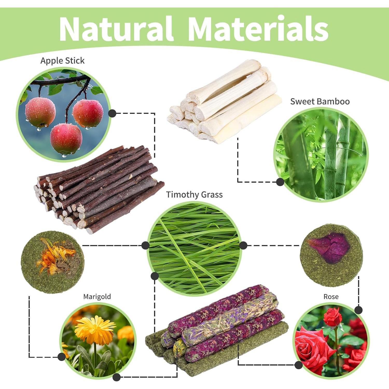 Set de Juguetes para Roer Conejos y Hámsteres JOUSONTY 50-60 Pcs