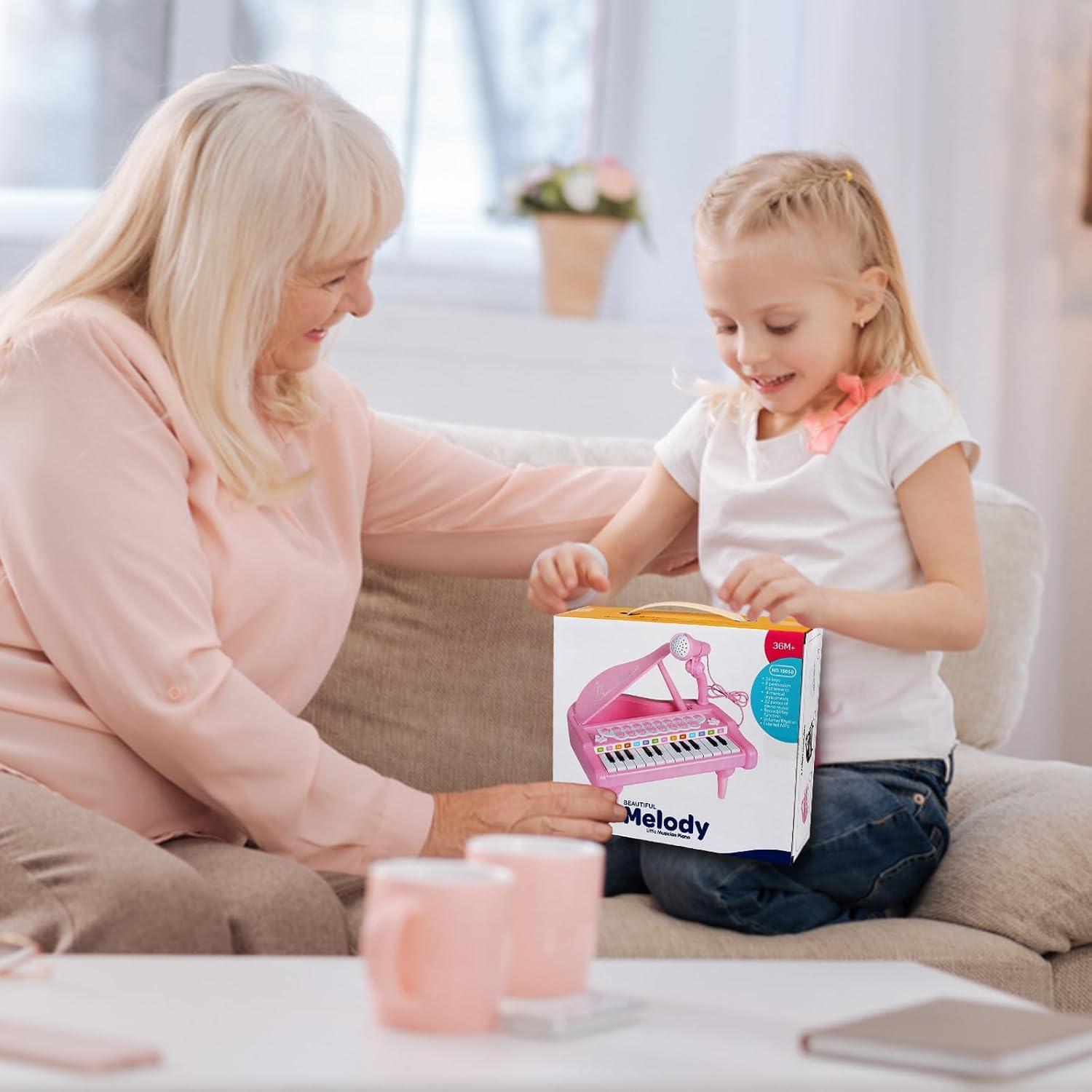 Teclado Piano Electrónico 24 Teclas - Juguete para Niñas