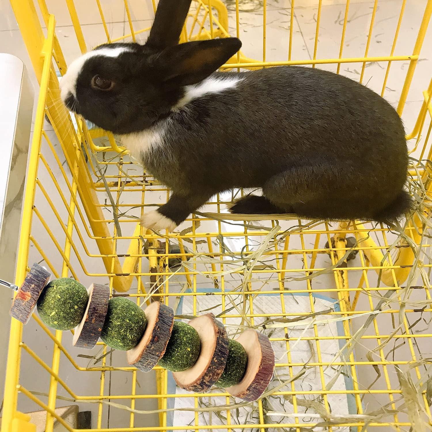 Juguetes de Masticar para Conejos MYYZMY - 3 Pcs de Madera Natural