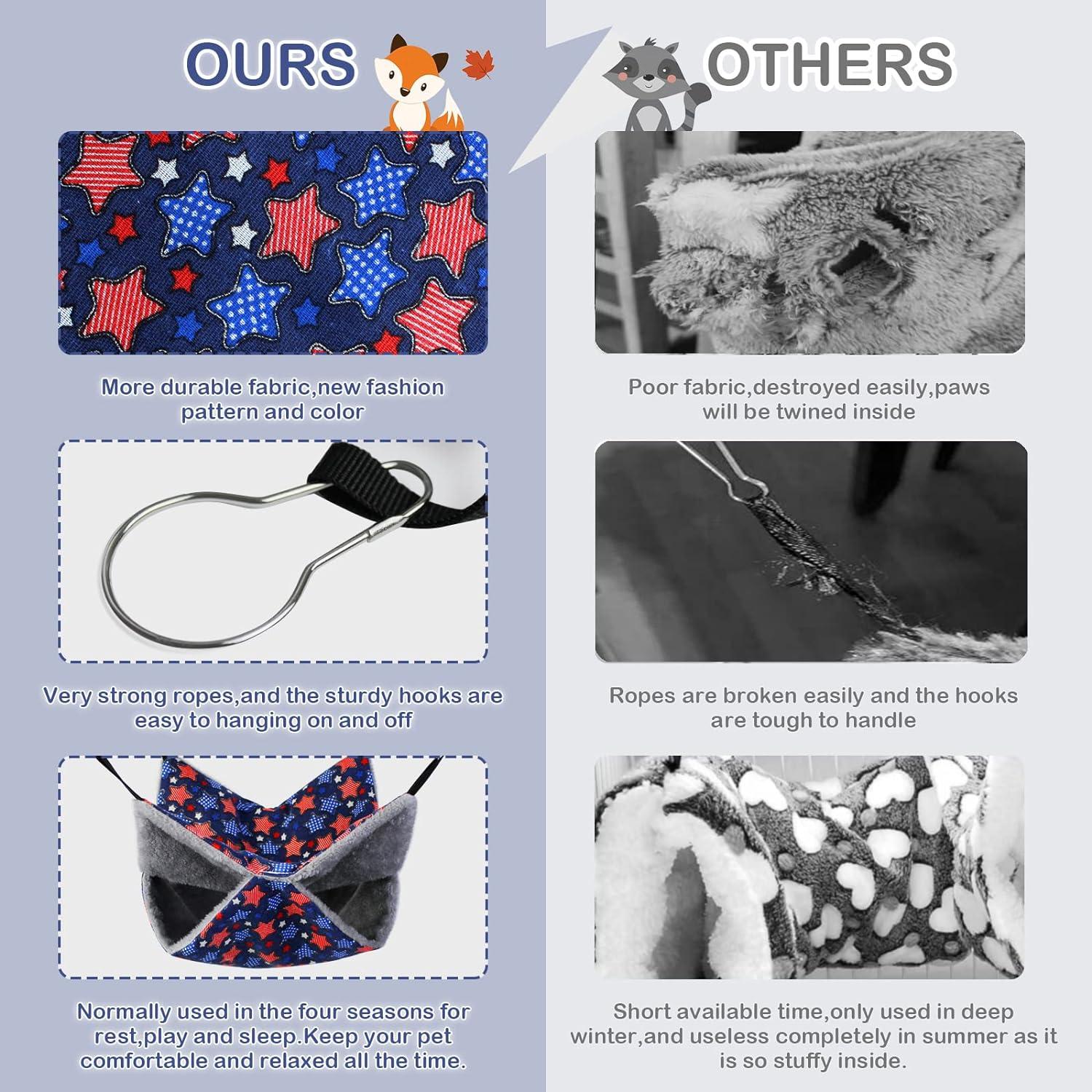 Juego de Hamaca y Túnel para Hurones y Hámsters Azul