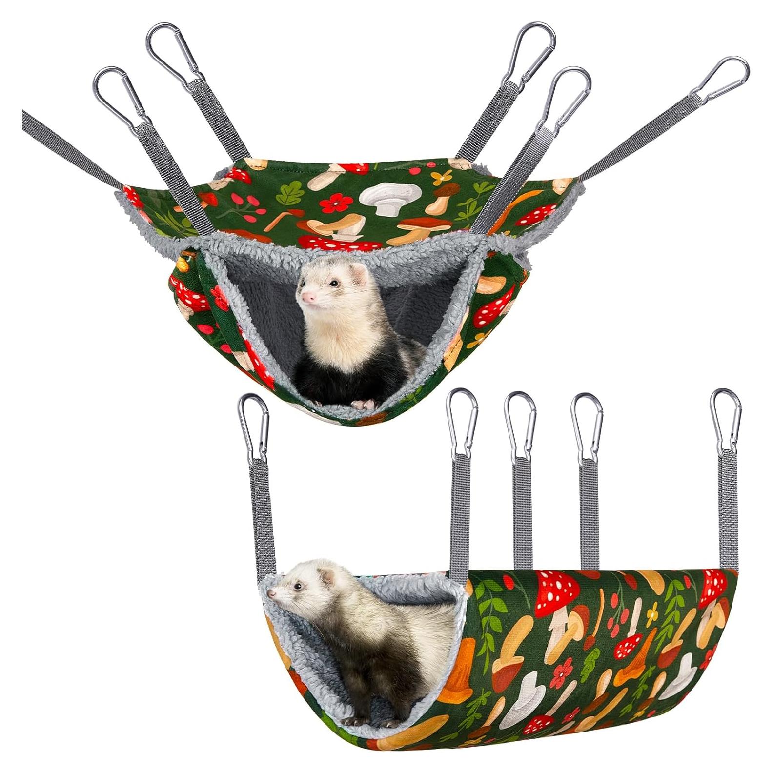 Juego de Hamacas y Túnel para Hurones Bienbee Hongo Verde