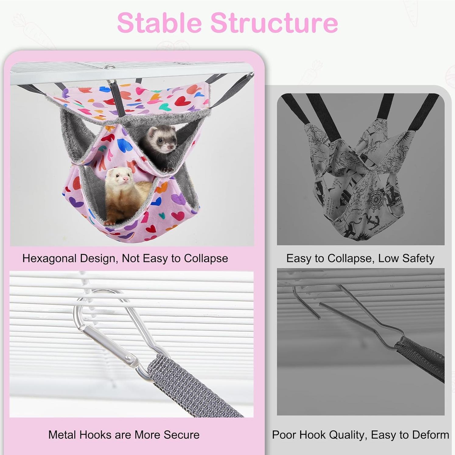 Hamaca para Hurones Glittme 3 Capas Suave y Lavable