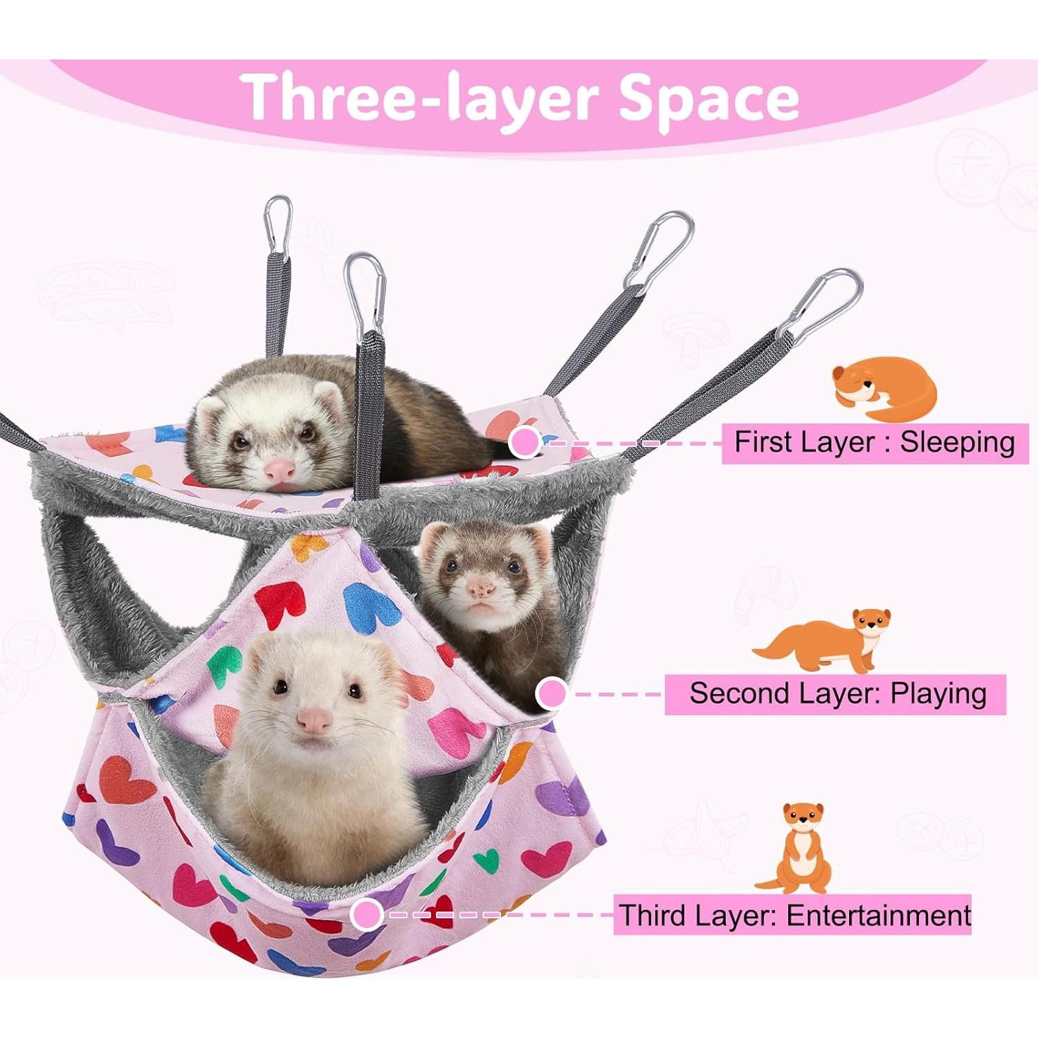 Hamaca para Hurones Glittme 3 Capas Suave y Lavable