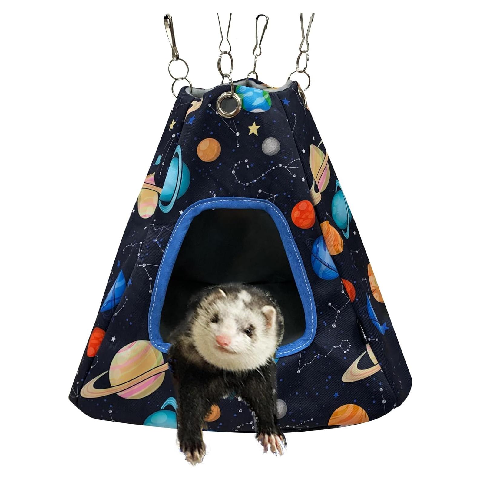 Hamaca Escondite para Cobayas y Hurones FULUE, Patrón Galaxia Negra
