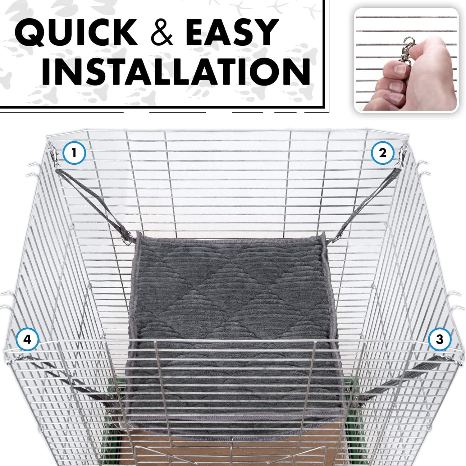 Hamaca para Hurones 2Brothers - Cama Colgante Doble de Felpa Azul