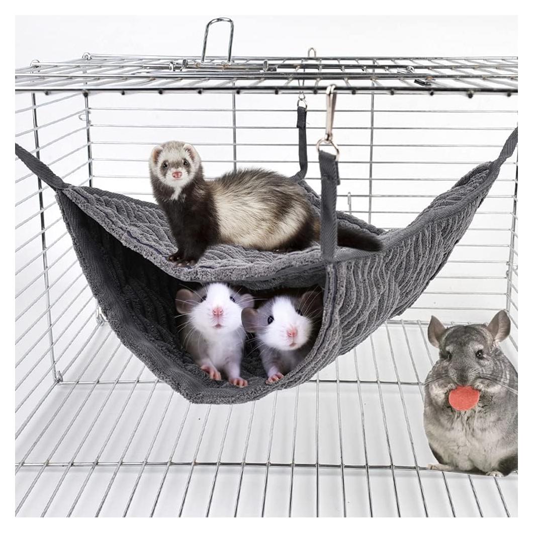 Hamaca Grande para Hurones WOLEDOE - Cama Colgante Gris 30x33 cm