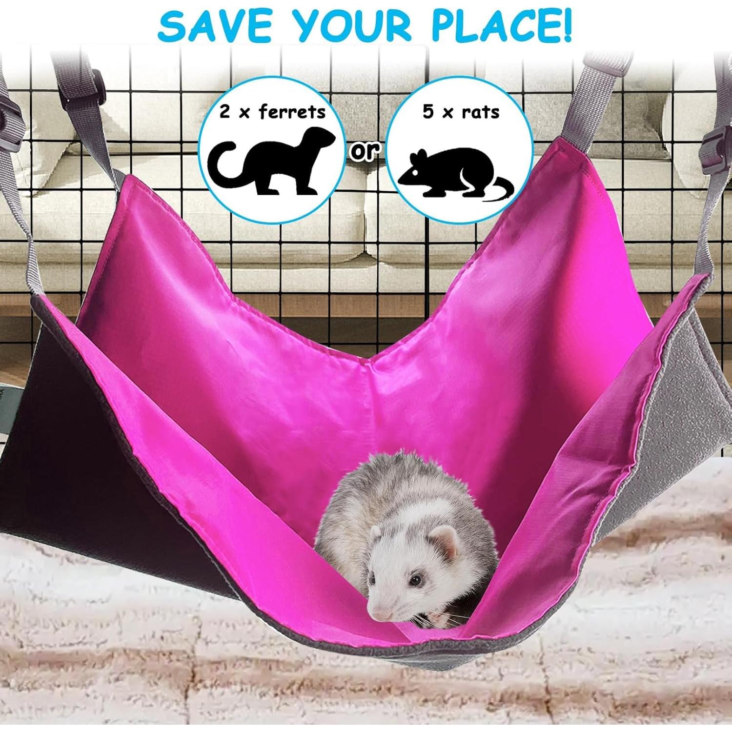 Hamaca para Hurones Hamiledyi 58x48cm Rosa, Cama Colgante