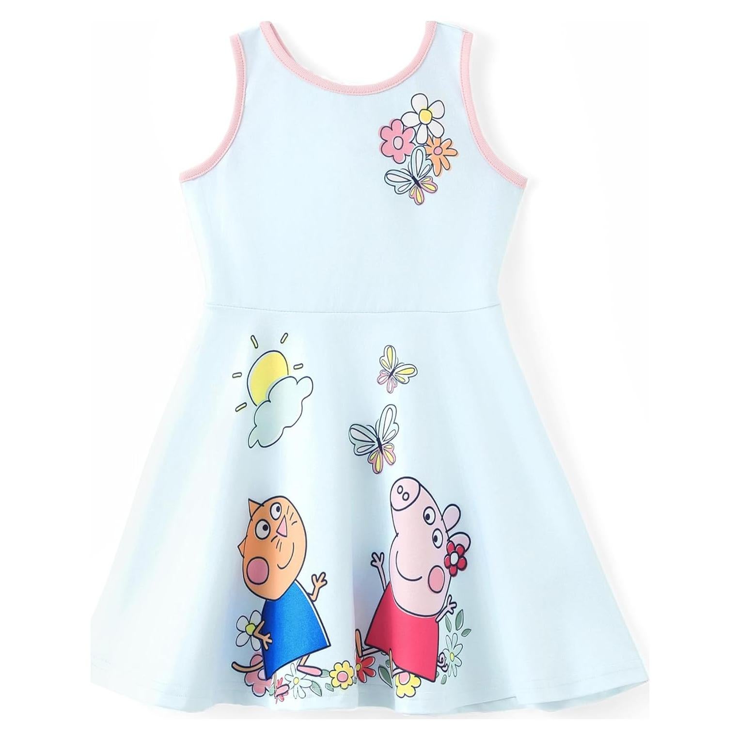 Vestido sin mangas Peppa Pig para niñas 4-5T azul claro