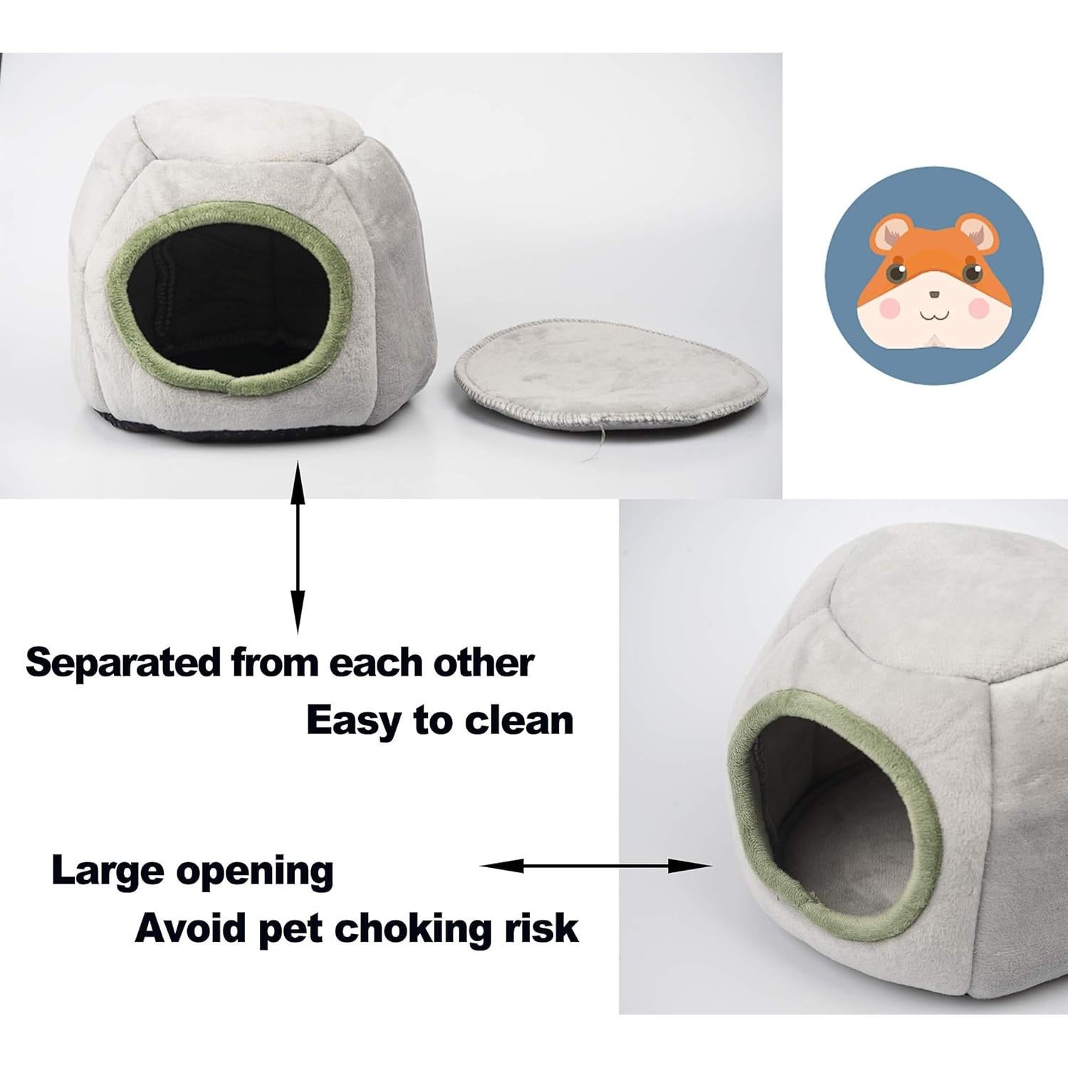Cama de Cueva para Mascotas Pequeñas Missrir - Gris 20x20 cm