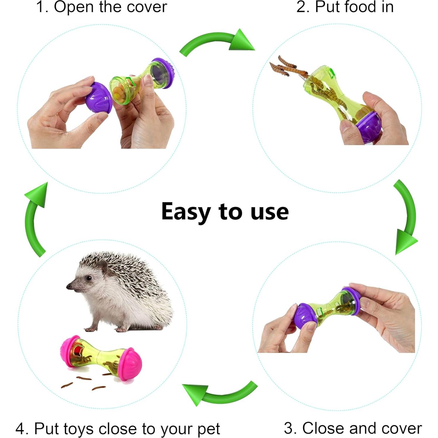 3 Juguetes para Erizos H-Enoch - Accesorios para Jaula 11x4cm