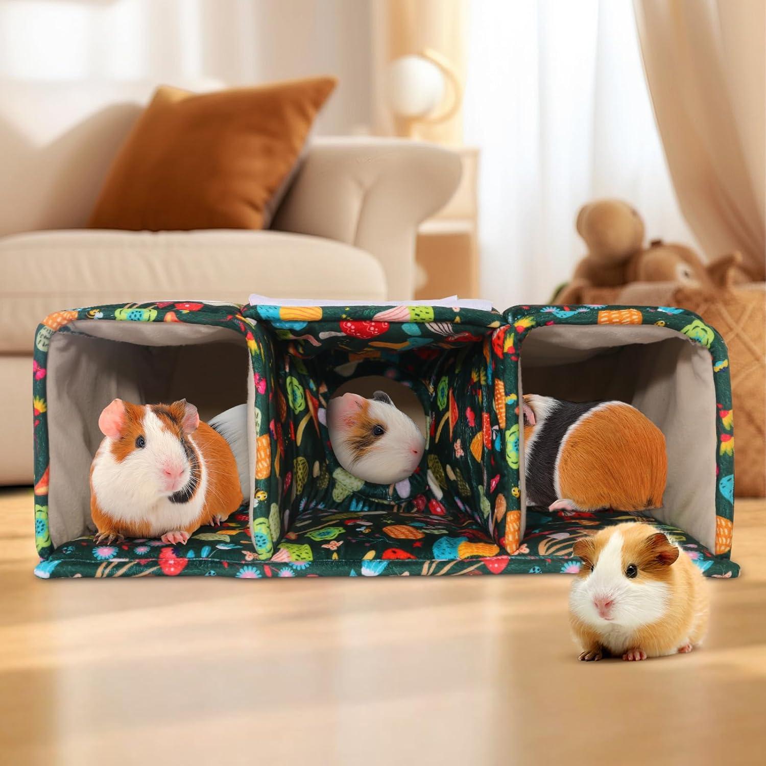 Escondite para Cobayas PETSPLANET con Túneles y Cama Suave