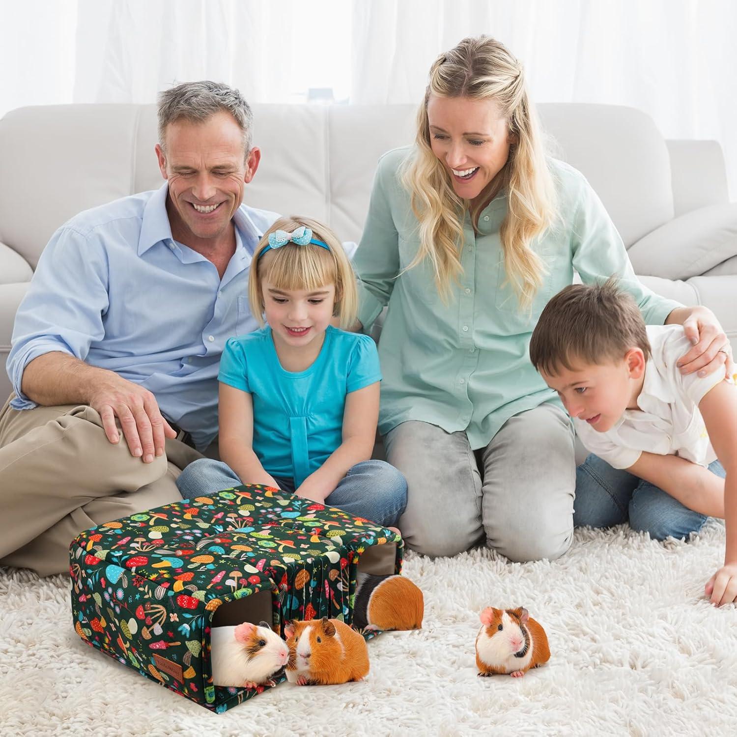 Escondite para Cobayas PETSPLANET con Túneles y Cama Suave