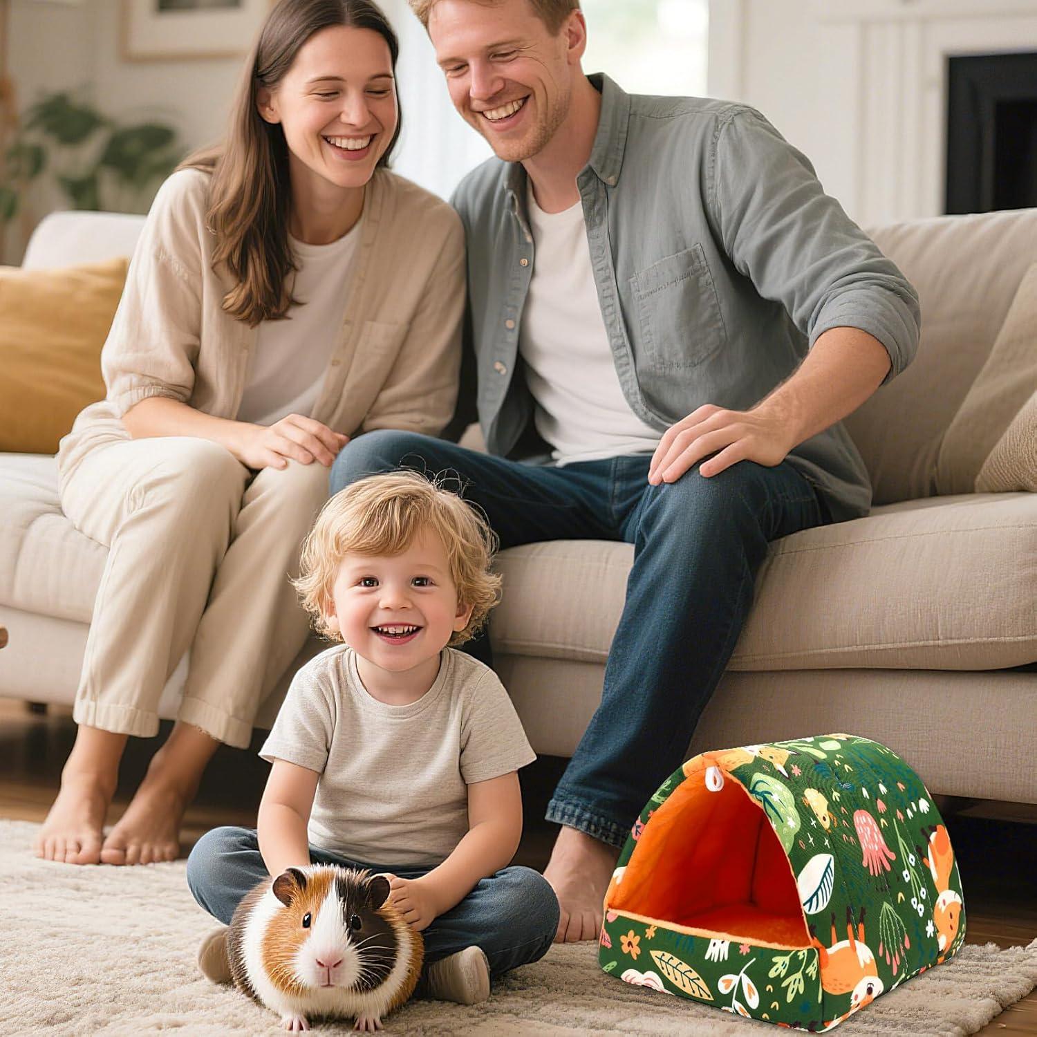 Cama para Cobayas UPINS Verde 20.1cm Lavable y Cómoda