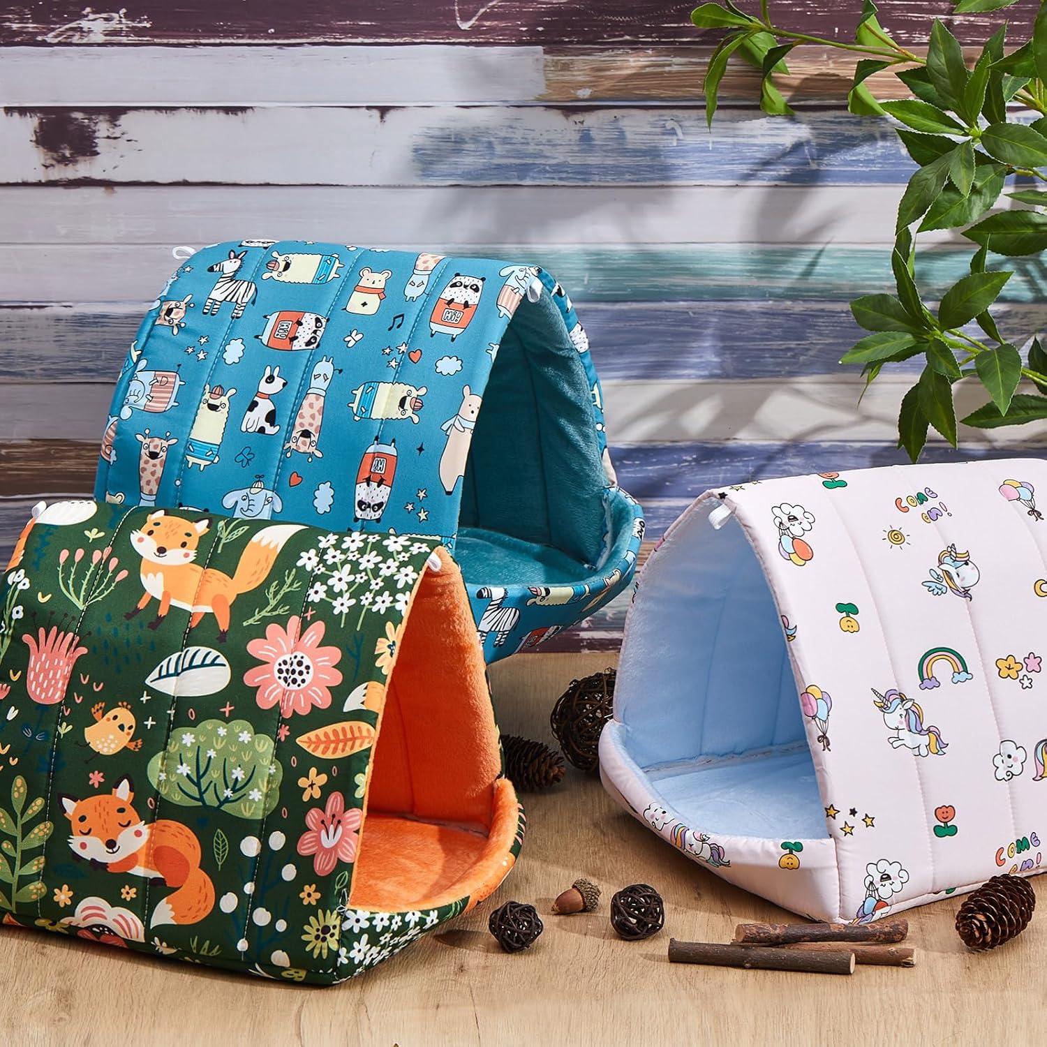 Set 4 Escondites para Cobayas Cinnvoice 25 cm Estilo Bosque