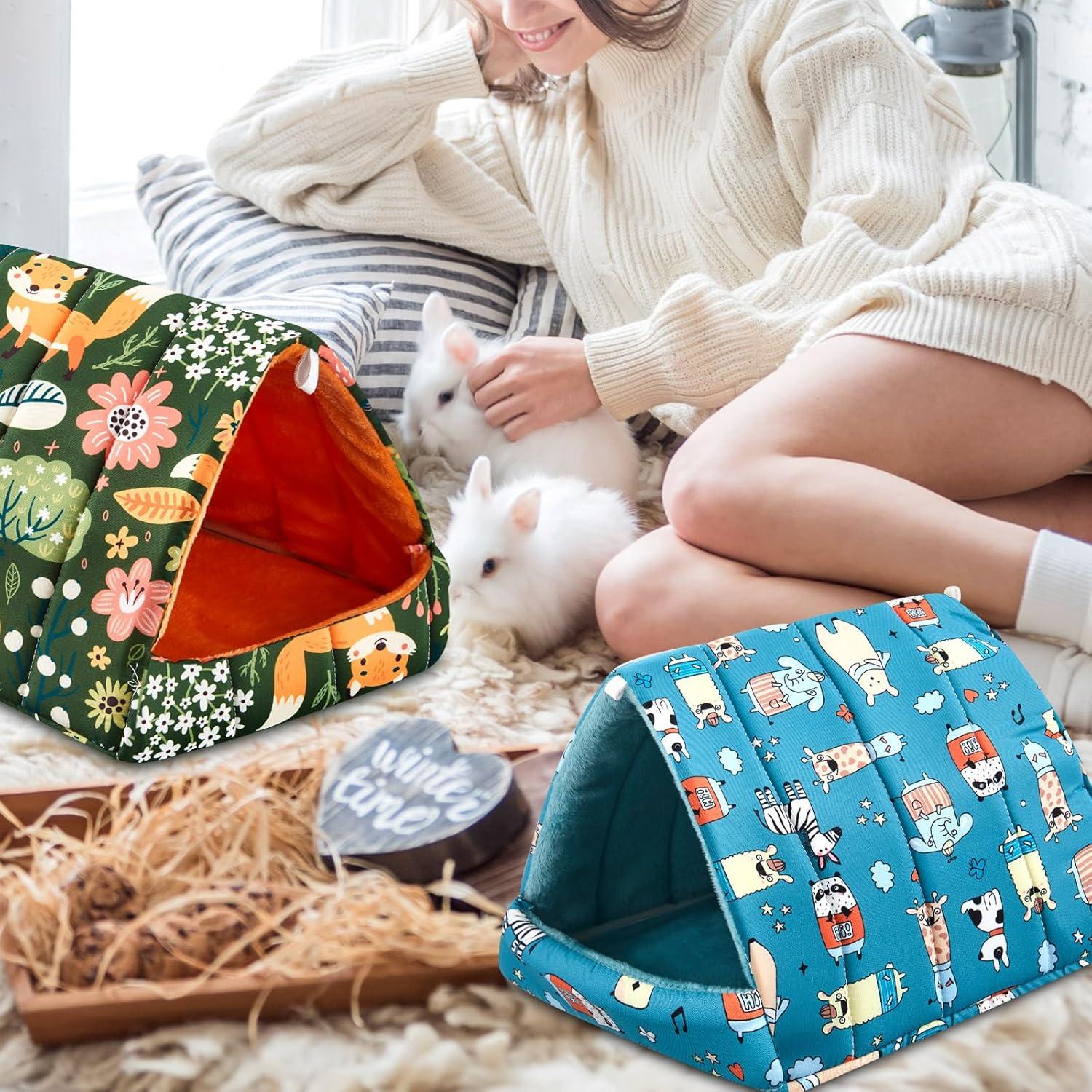 Set 4 Escondites para Cobayas Cinnvoice 25 cm Estilo Bosque