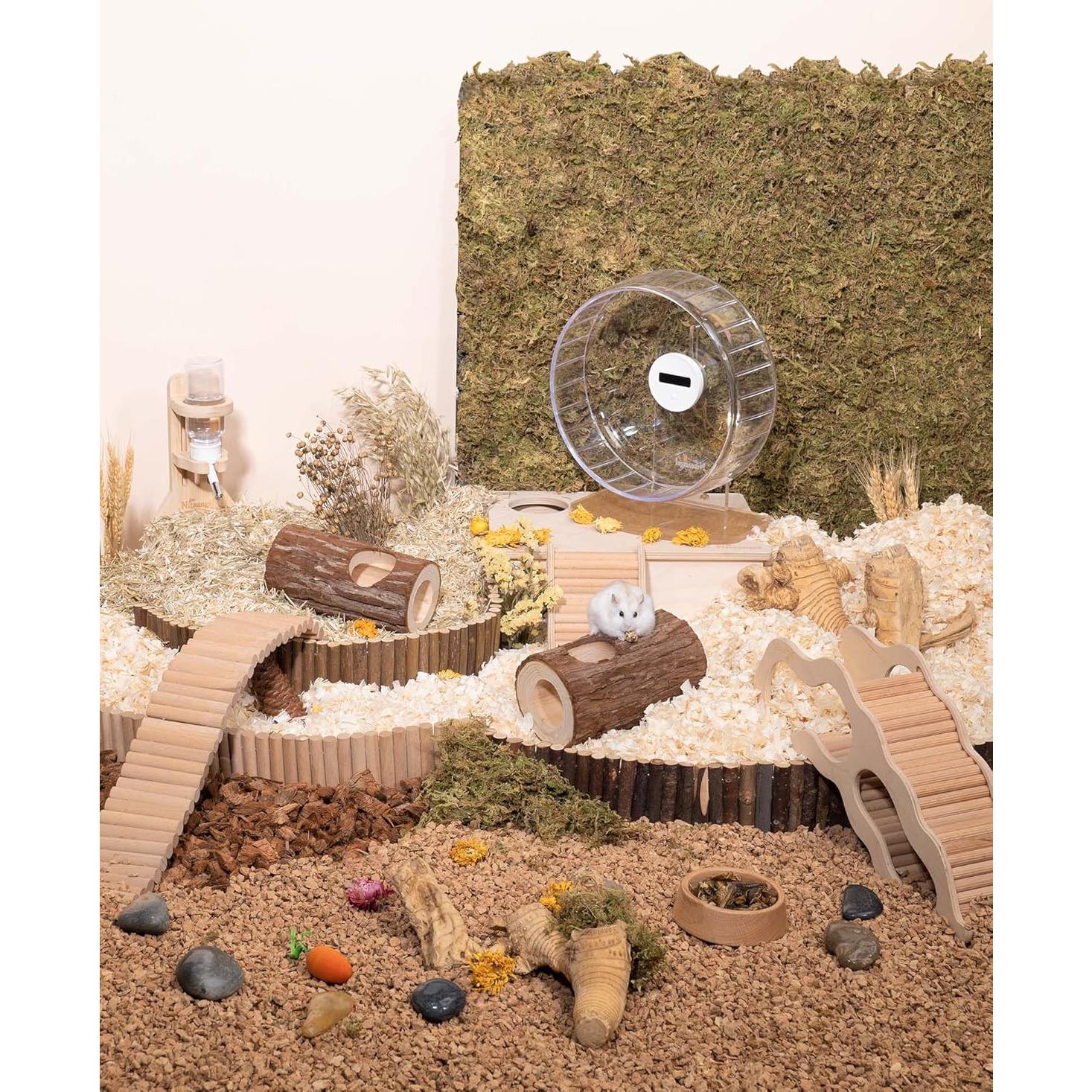 Túnel de Madera Natural Niteangel para Hámster y Ratones 5 cm