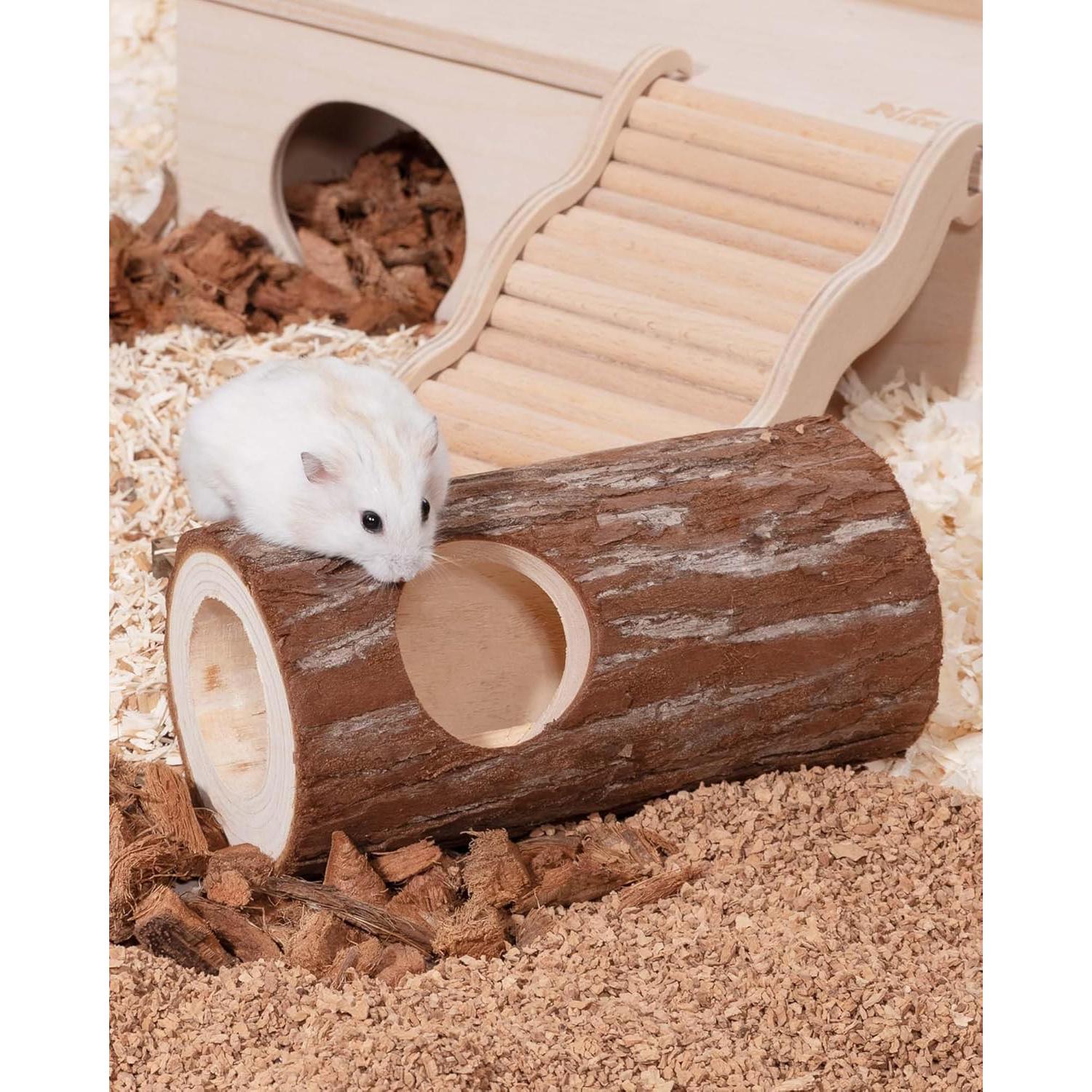 Túnel de Madera Natural Niteangel para Hámster y Ratones 5 cm