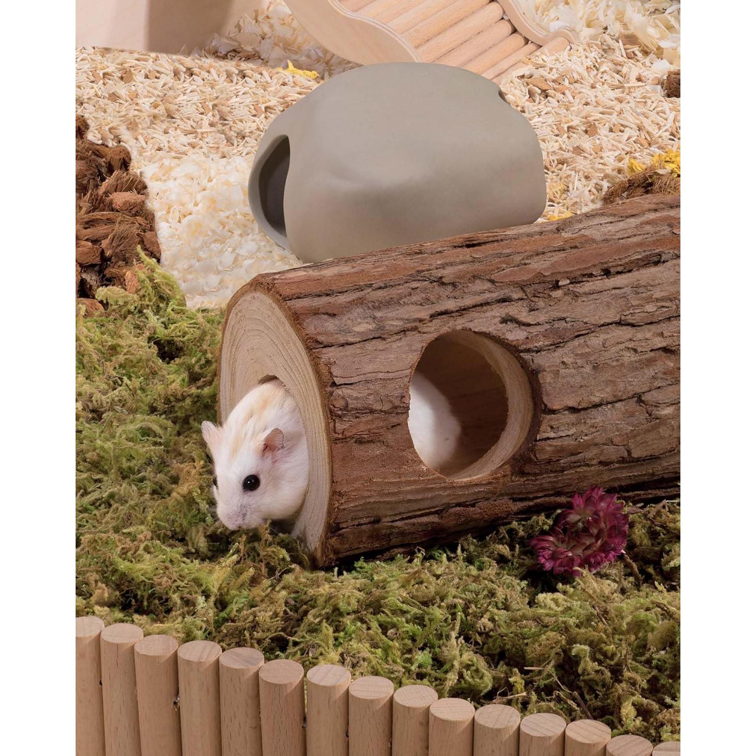 Túnel de Madera Natural Niteangel para Hámster y Ratones 5 cm