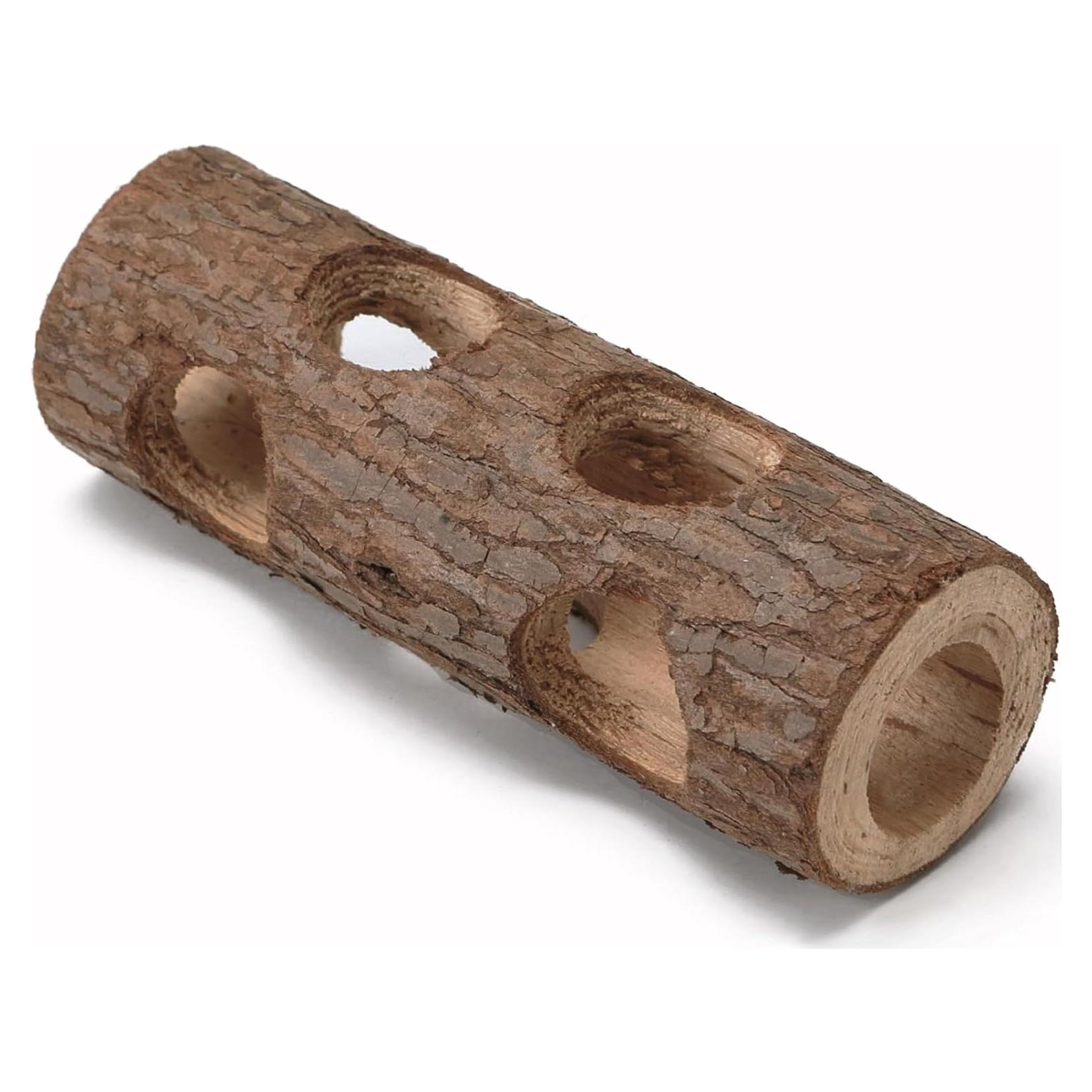 Túnel de Madera Natural 20 cm para Hámster y Pequeños Animales