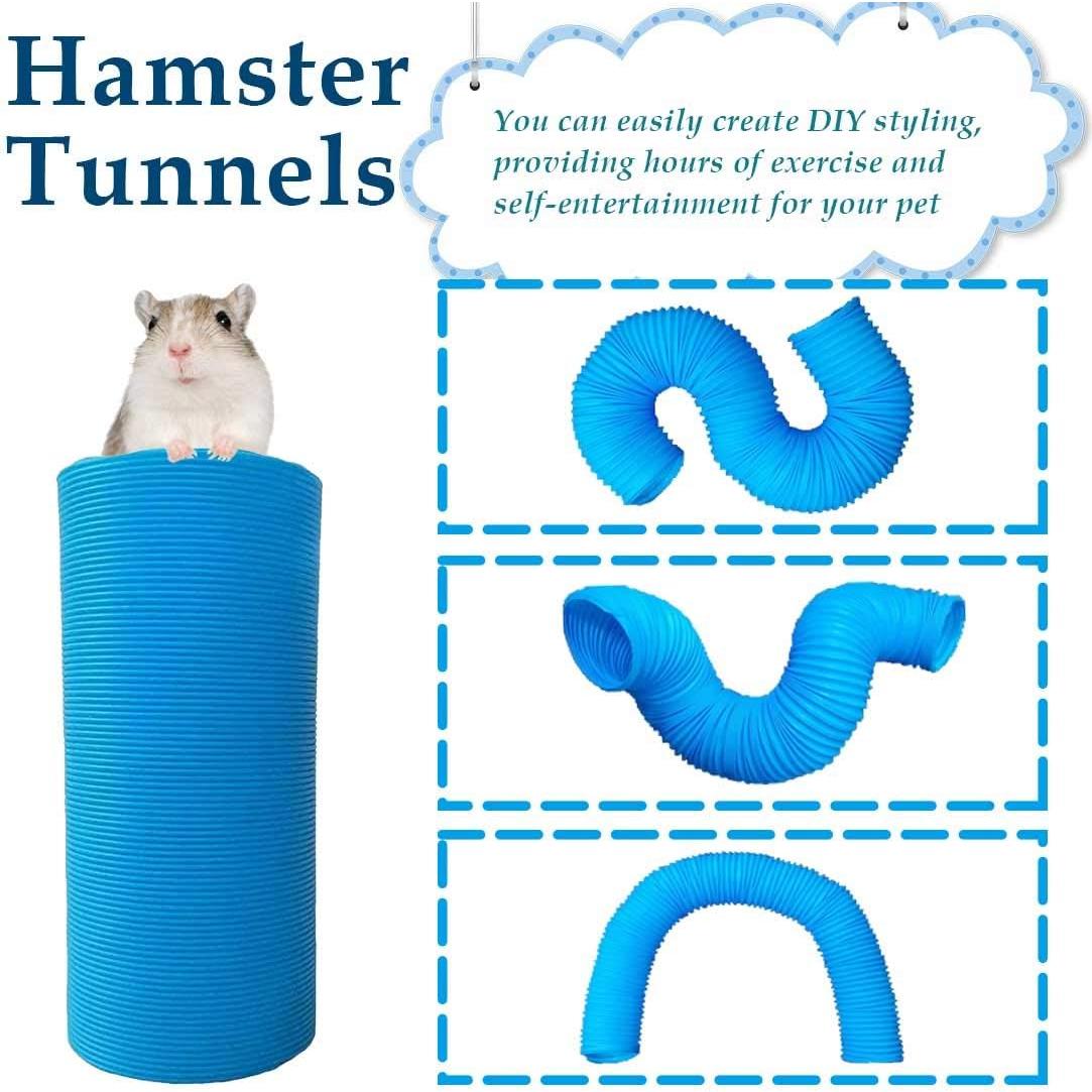 Túneles para Hámster PINVNBY 2 Pcs Plegables 21 cm Azul