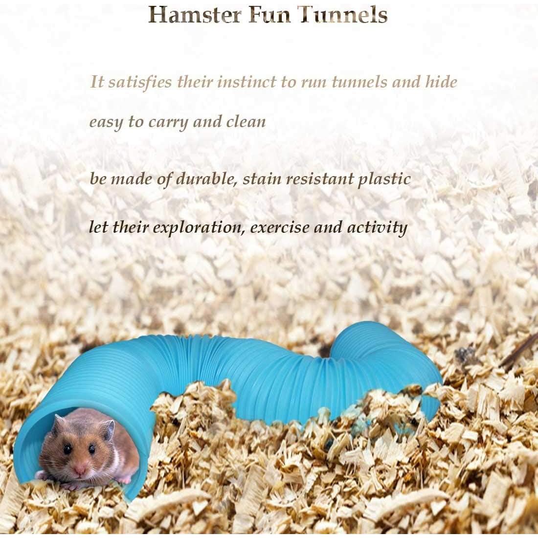 Túneles para Hámster PINVNBY 2 Pcs Plegables 21 cm Azul