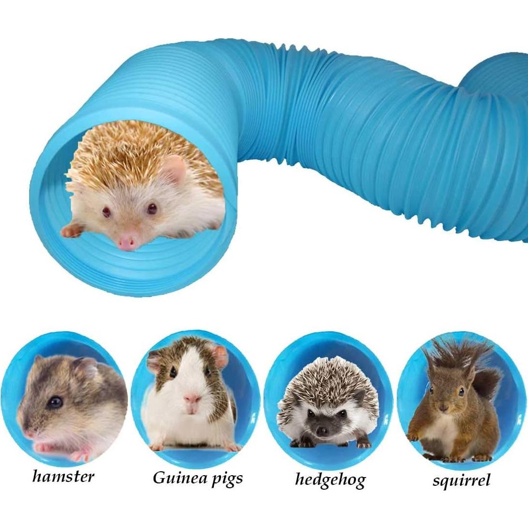 Túneles para Hámster PINVNBY 2 Pcs Plegables 21 cm Azul