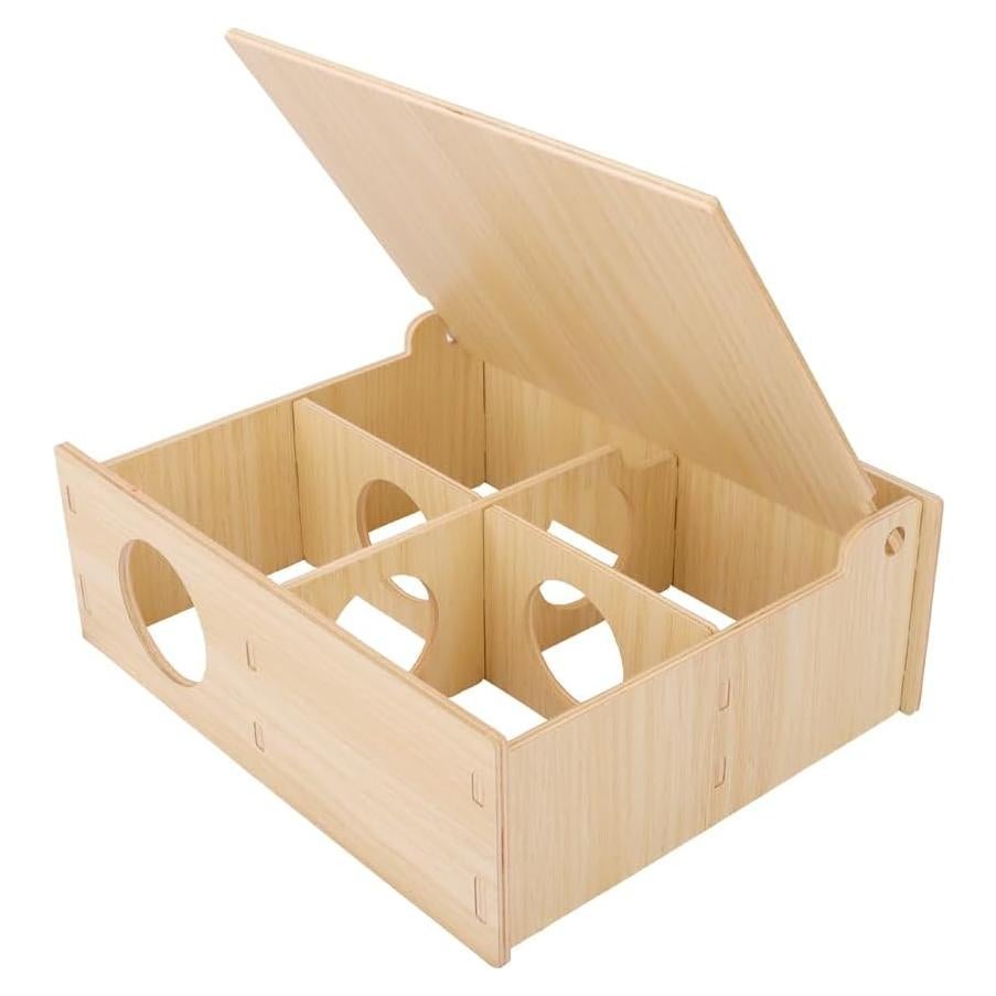 Túnel de Madera para Hámster Kcrygogo con Tapa Abatible