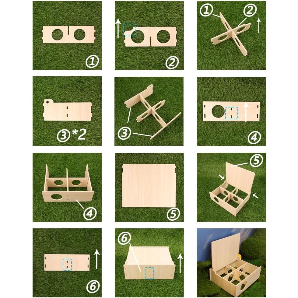 Túnel de Madera para Hámster Kcrygogo con Tapa Abatible